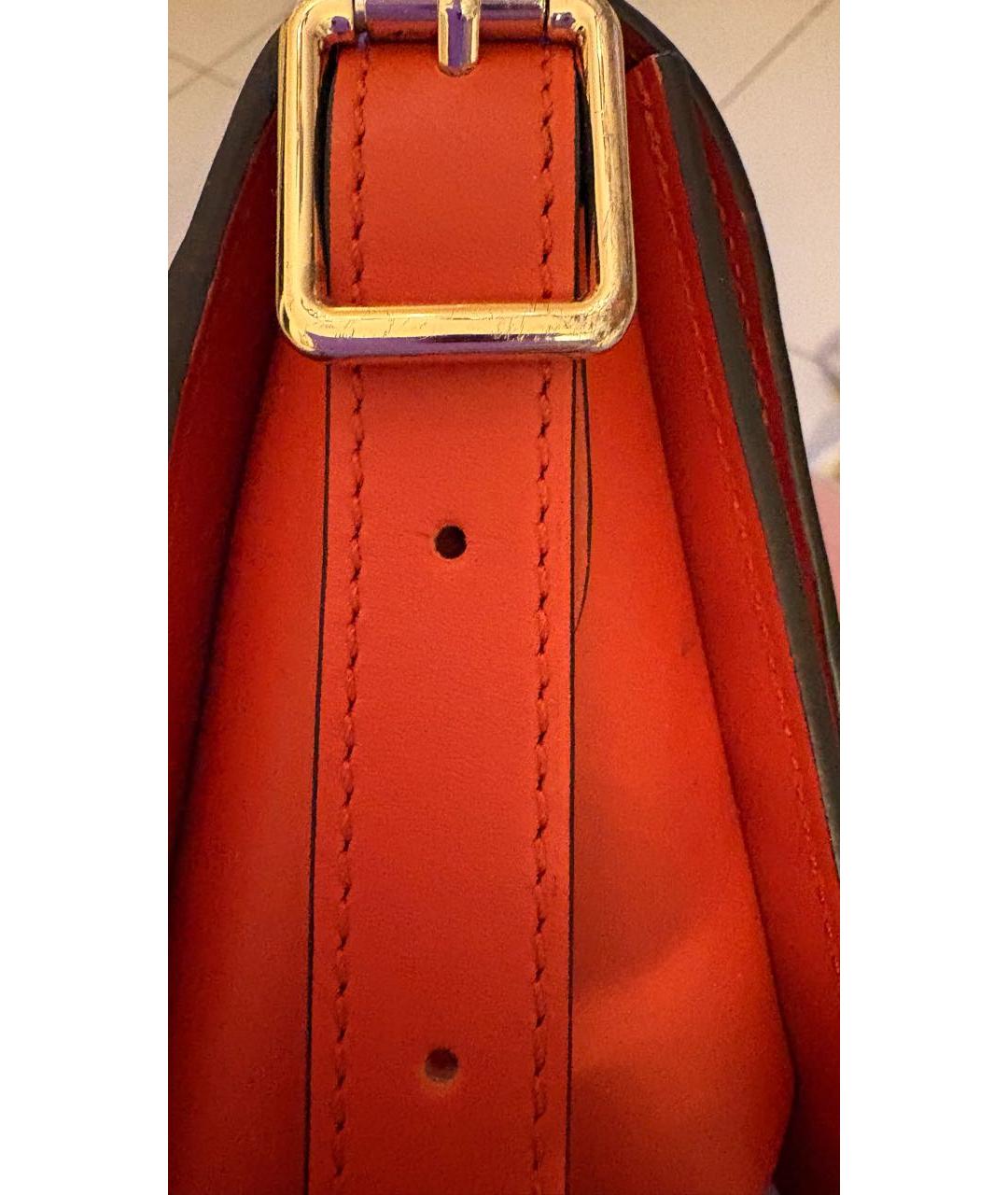 LONGCHAMP Коралловая кожаная сумка через плечо, фото 6