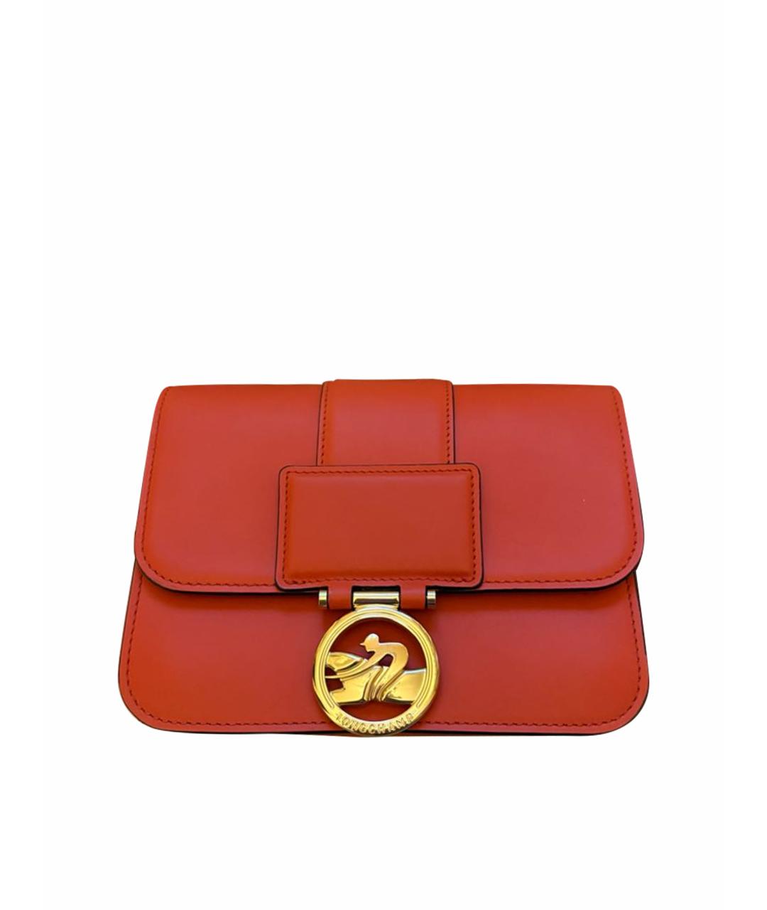 LONGCHAMP Коралловая кожаная сумка через плечо, фото 1