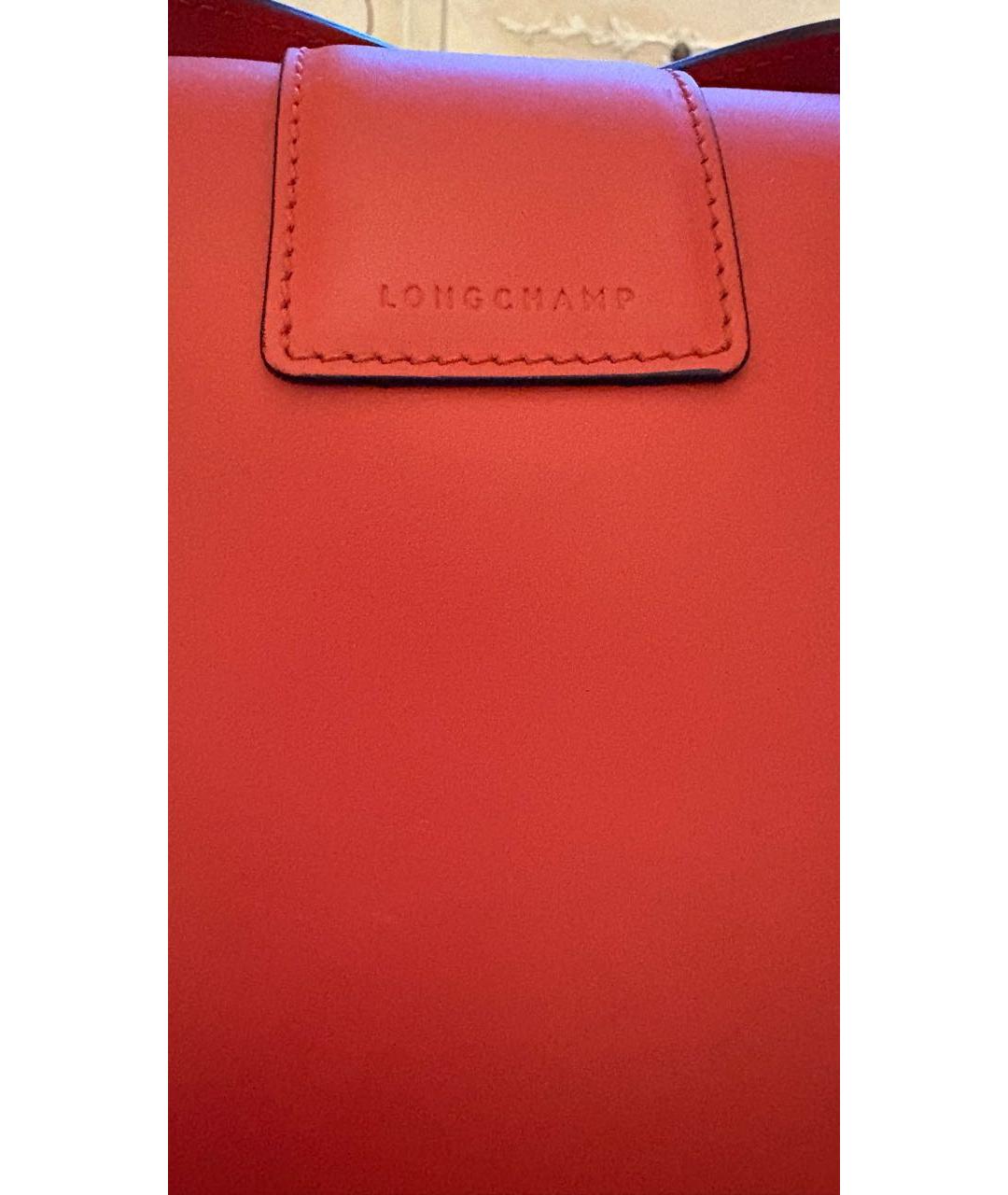 LONGCHAMP Коралловая кожаная сумка через плечо, фото 2