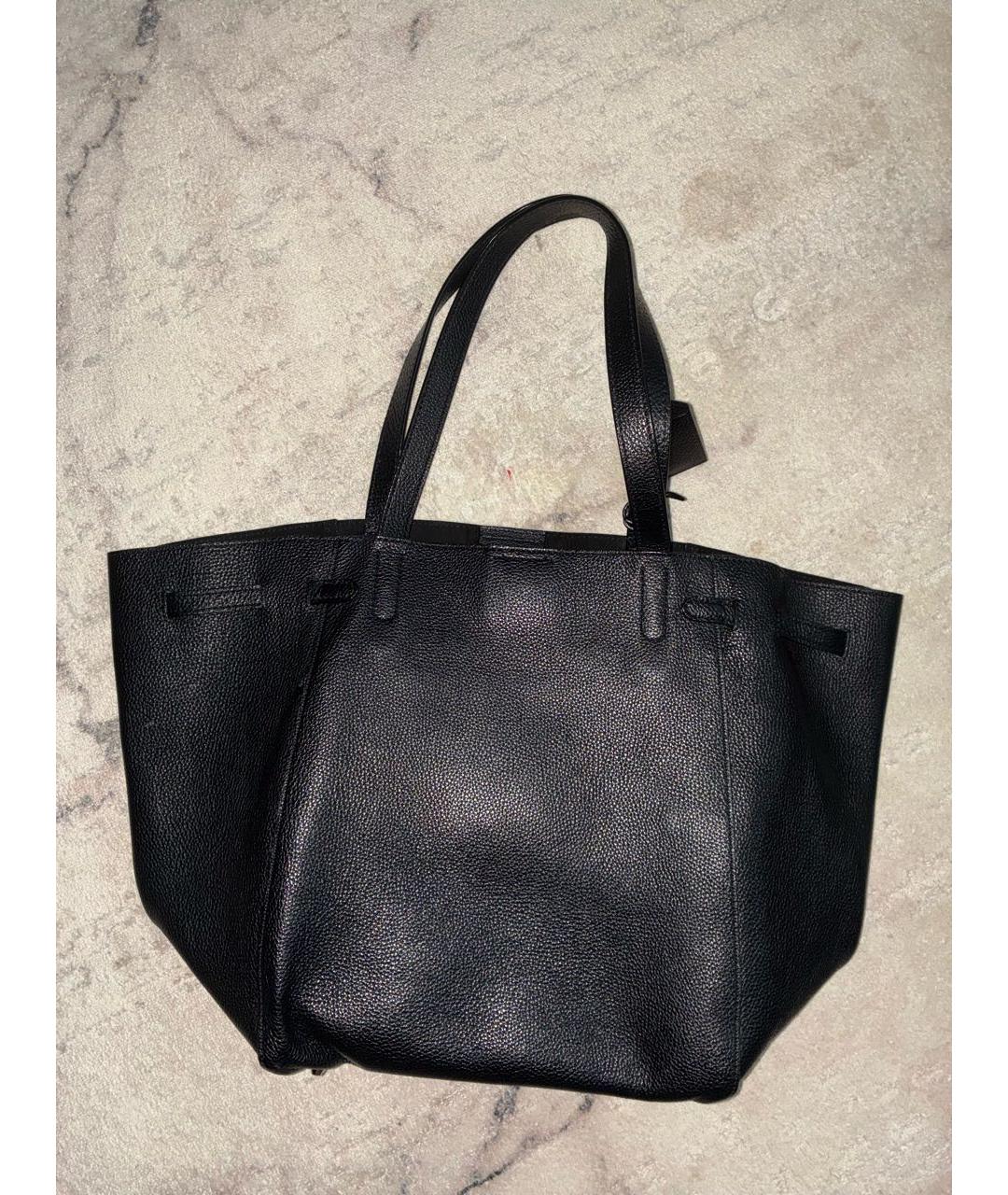 DKNY Черная кожаная сумка тоут, фото 2