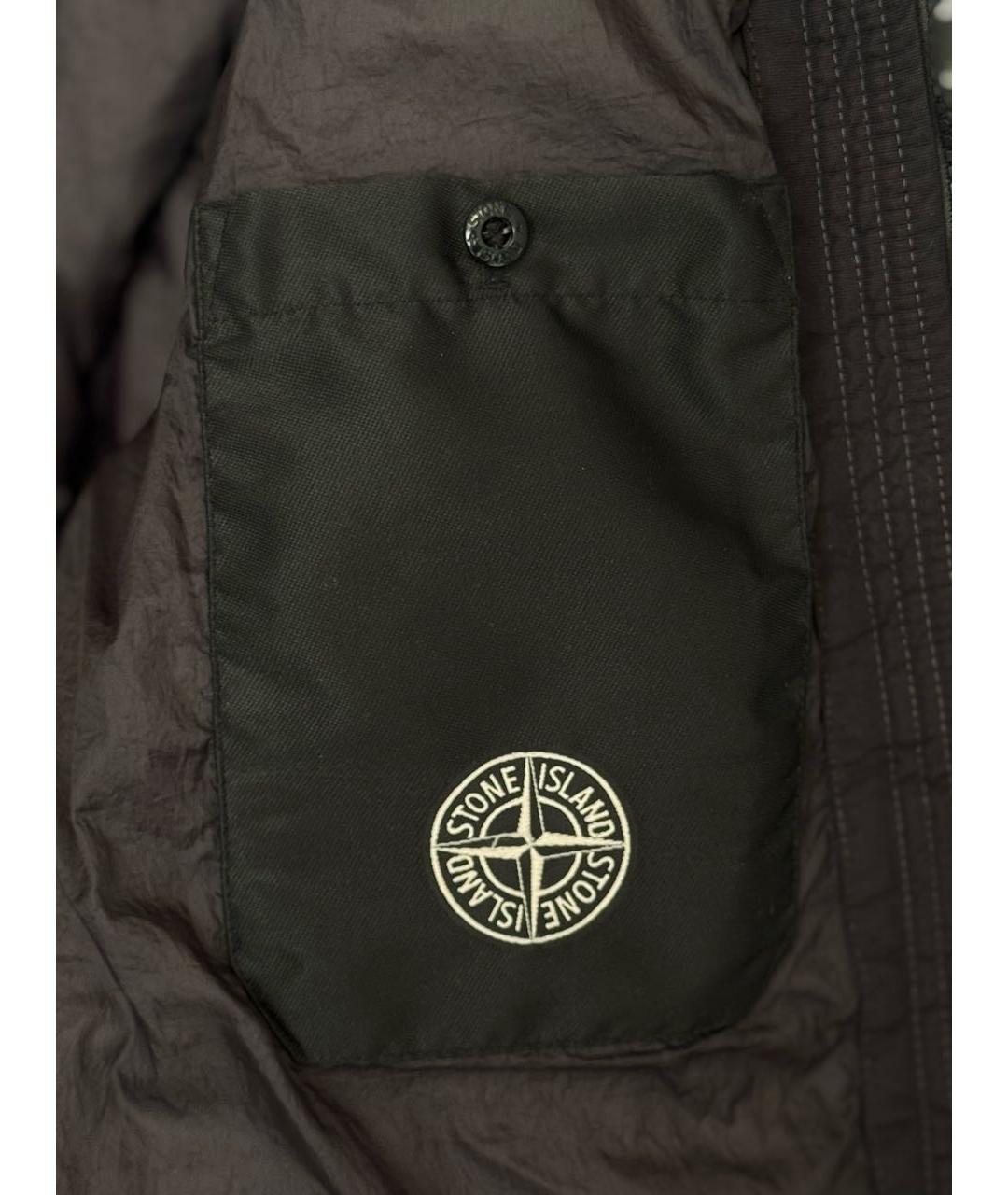 STONE ISLAND Черный полиэстеровый пуховик, фото 6