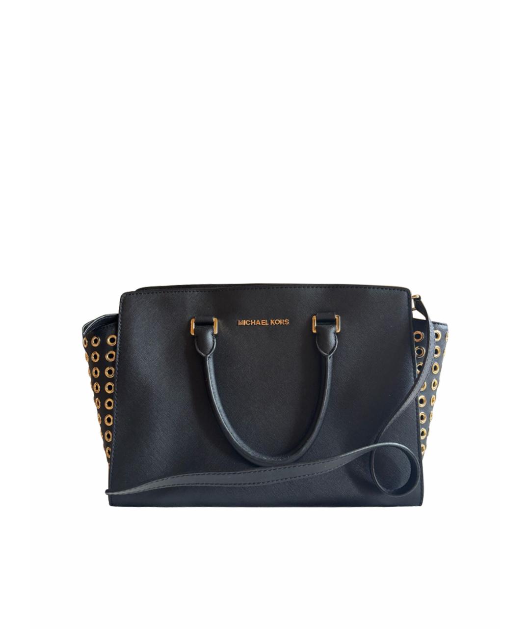 MICHAEL KORS Черная кожаная сумка с короткими ручками, фото 10