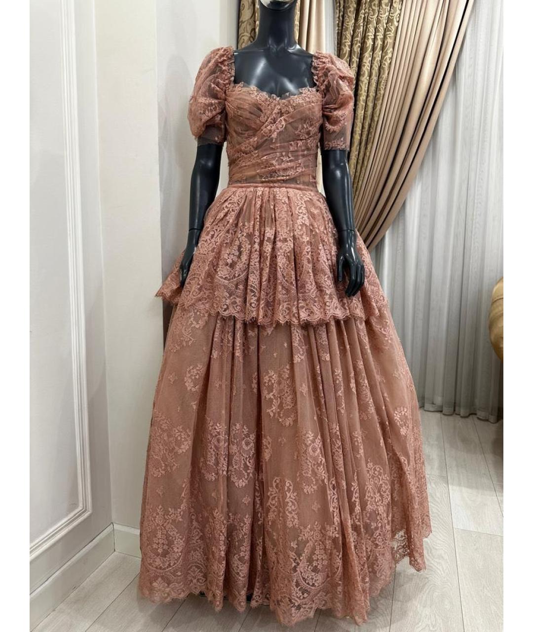 DOLCE&GABBANA Бежевое вечернее платье, фото 3