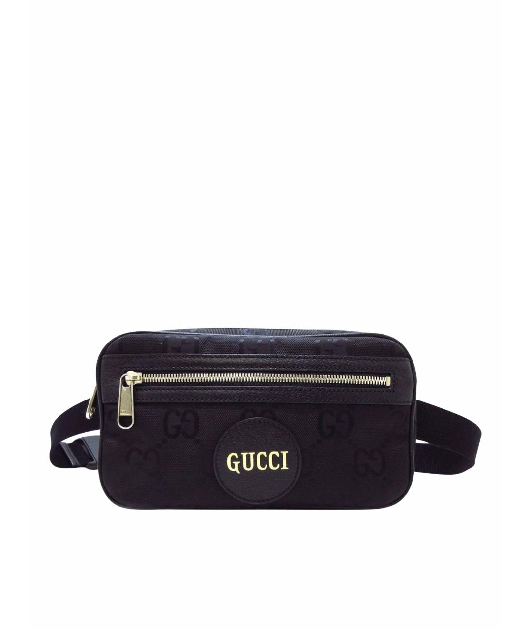 GUCCI Черная тканевая поясная сумка, фото 1