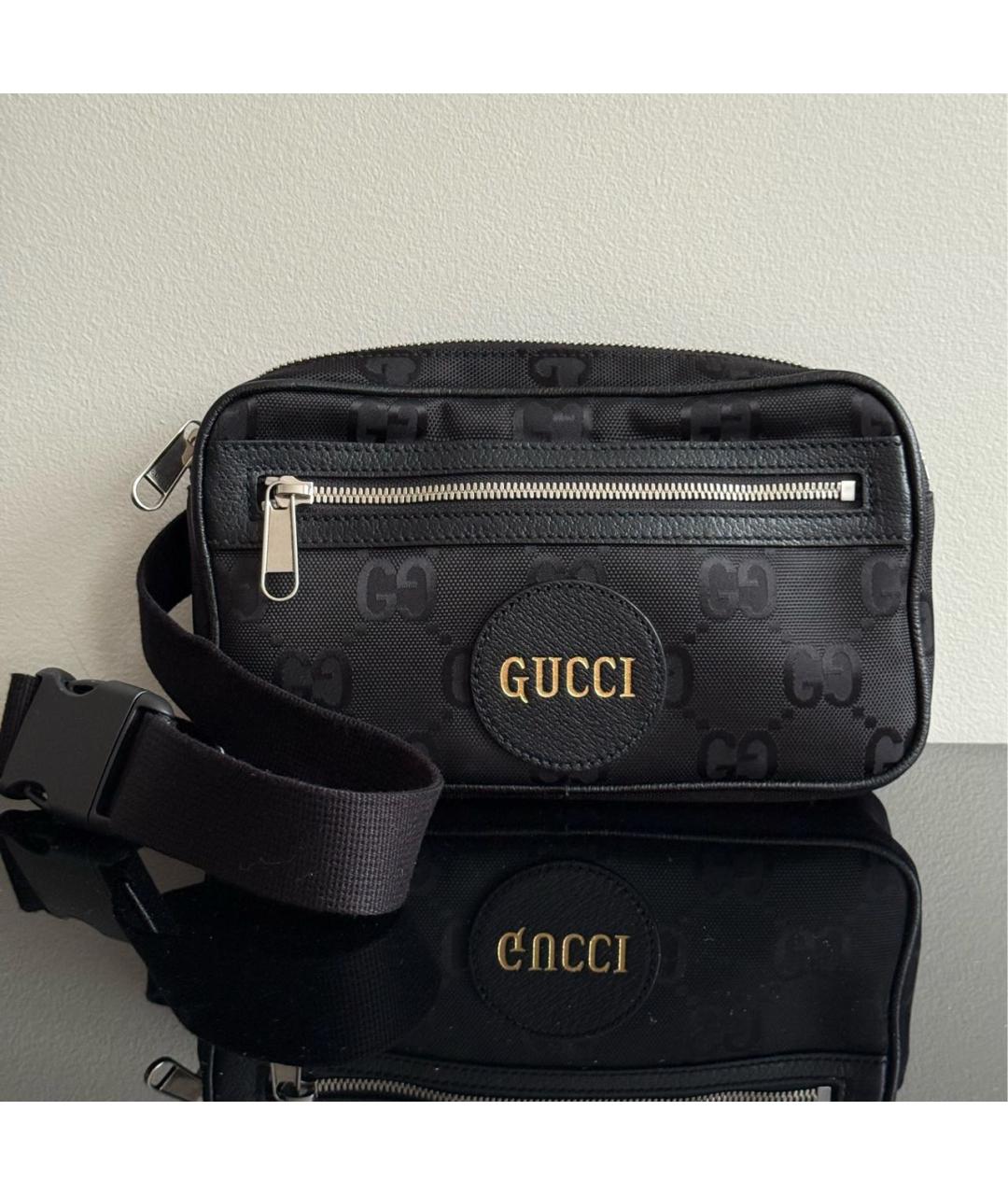 GUCCI Черная тканевая поясная сумка, фото 2