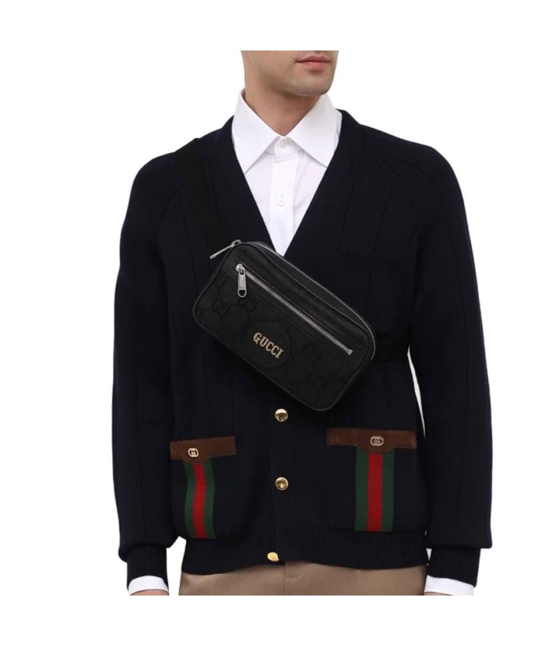GUCCI Черная тканевая поясная сумка, фото 6