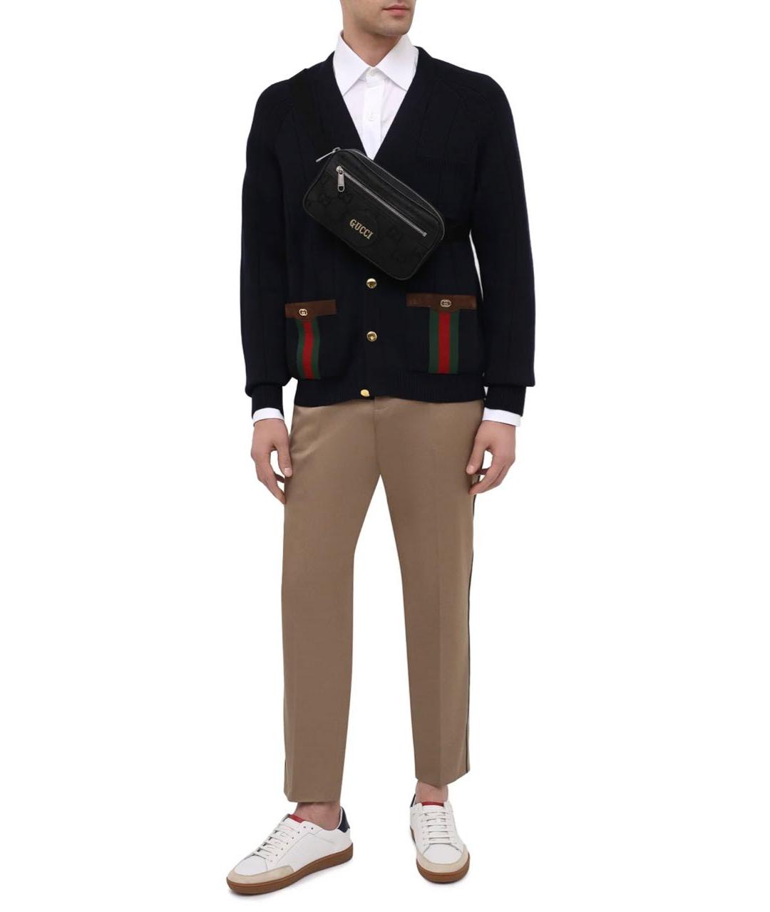 GUCCI Черная тканевая поясная сумка, фото 5