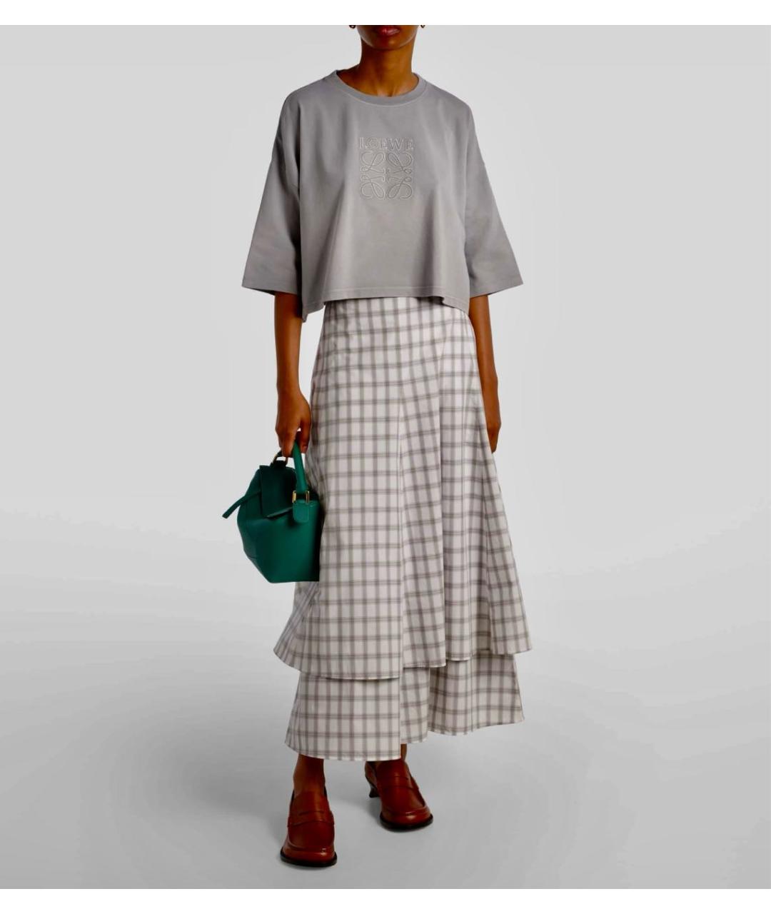LOEWE Серая хлопковая футболка, фото 3