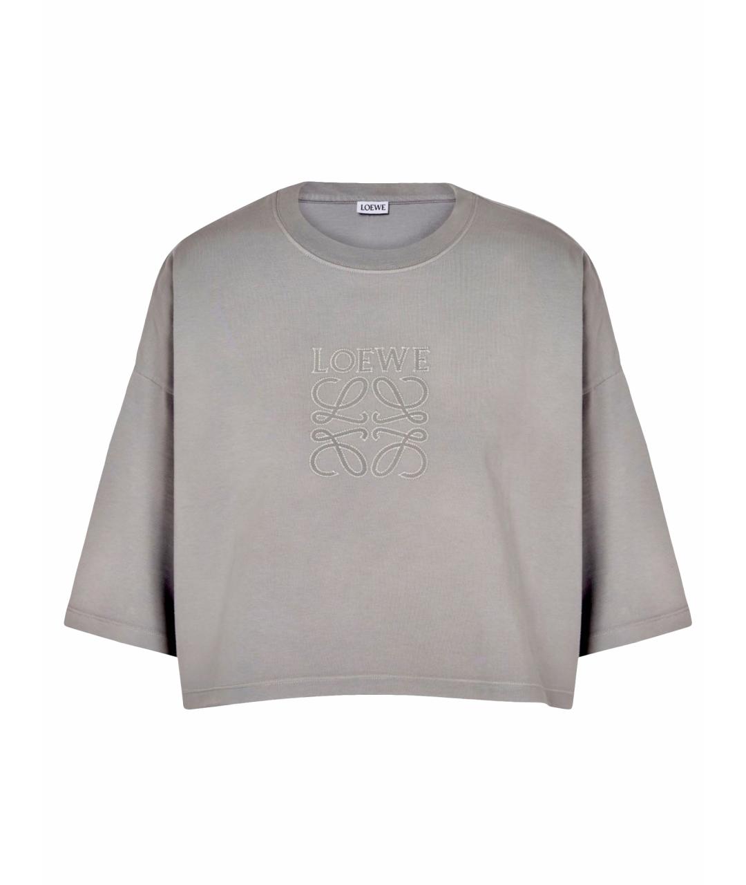 LOEWE Серая хлопковая футболка, фото 1