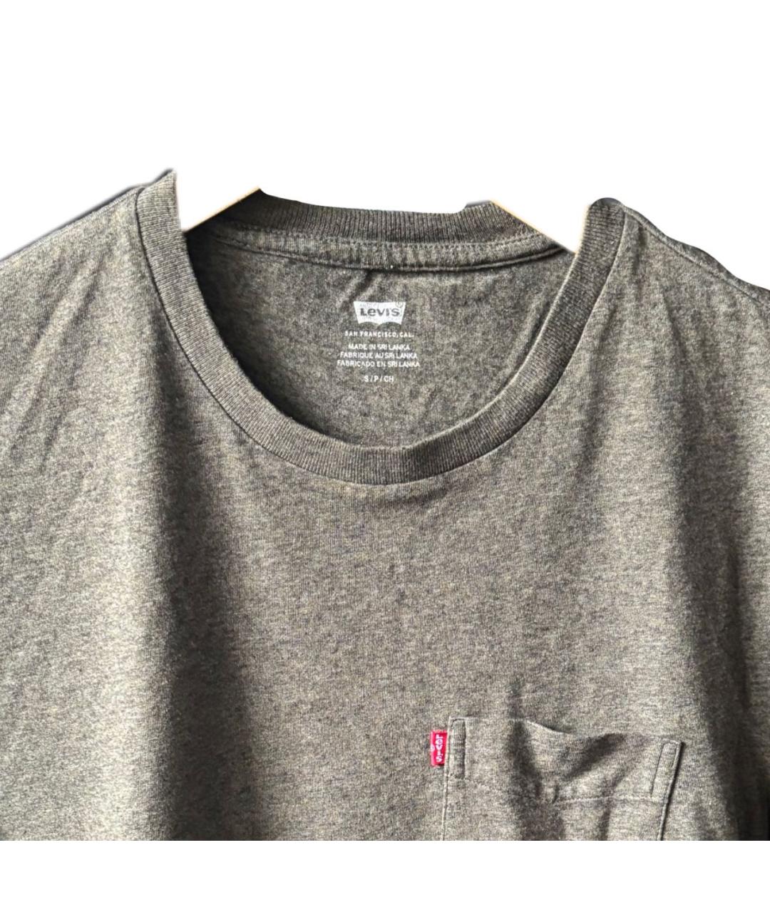 LEVI'S Хаки хлопковая футболка, фото 3