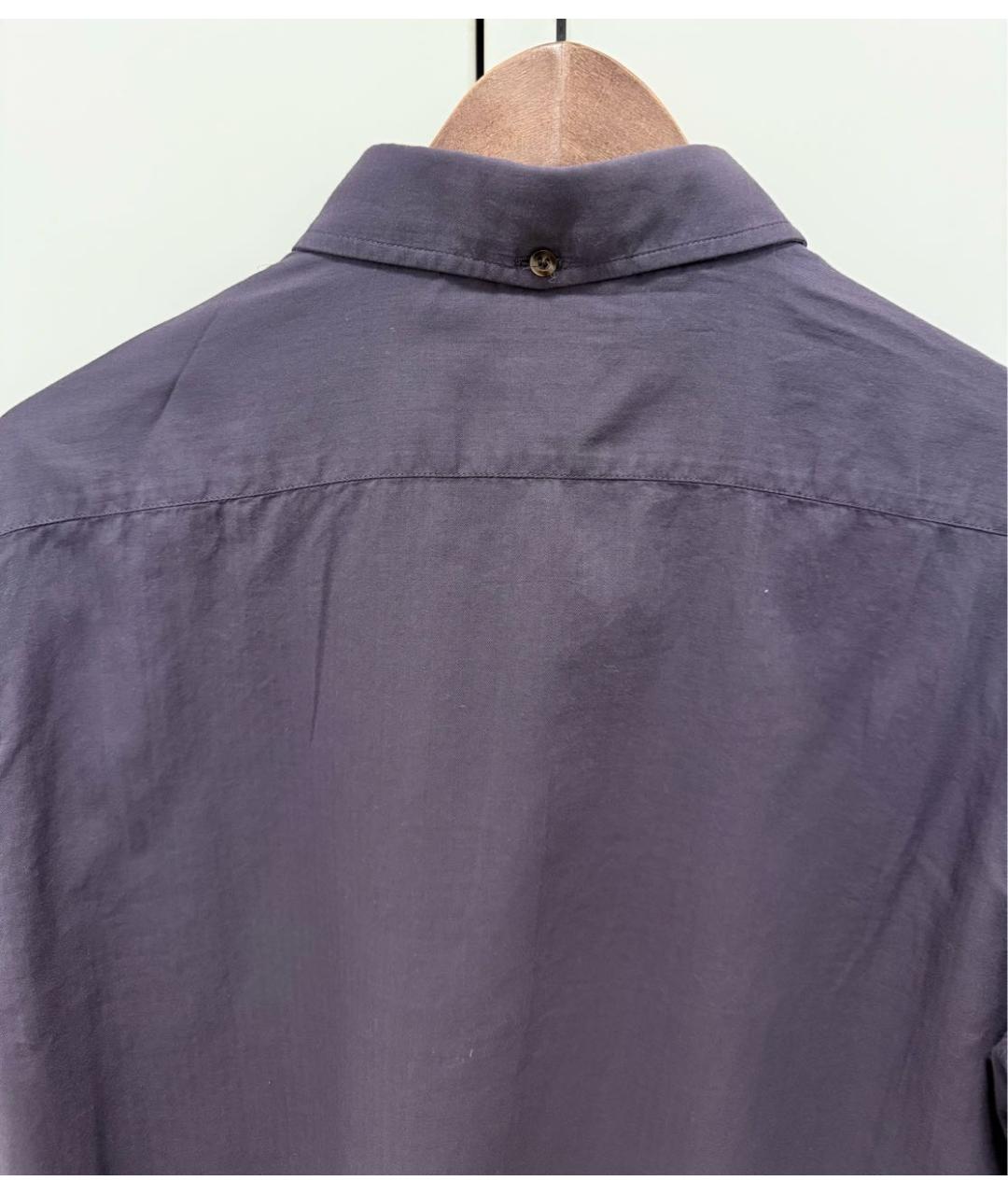 BRUNELLO CUCINELLI Фиолетовая хлопковая кэжуал рубашка, фото 3