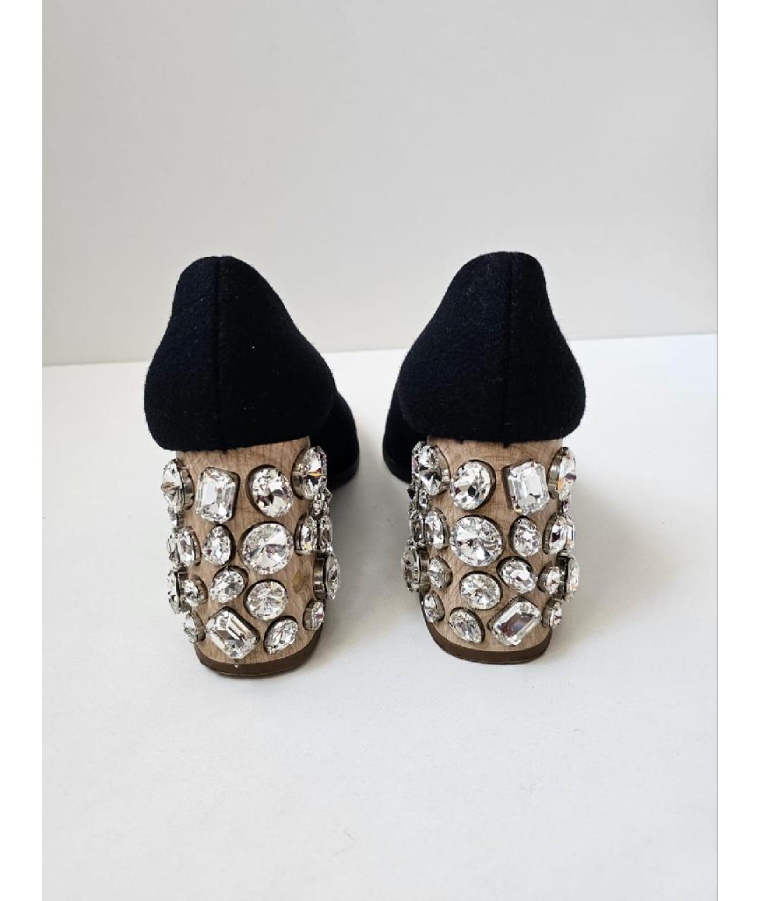 MARNI Черные кожаные лодочки на низком каблуке, фото 4