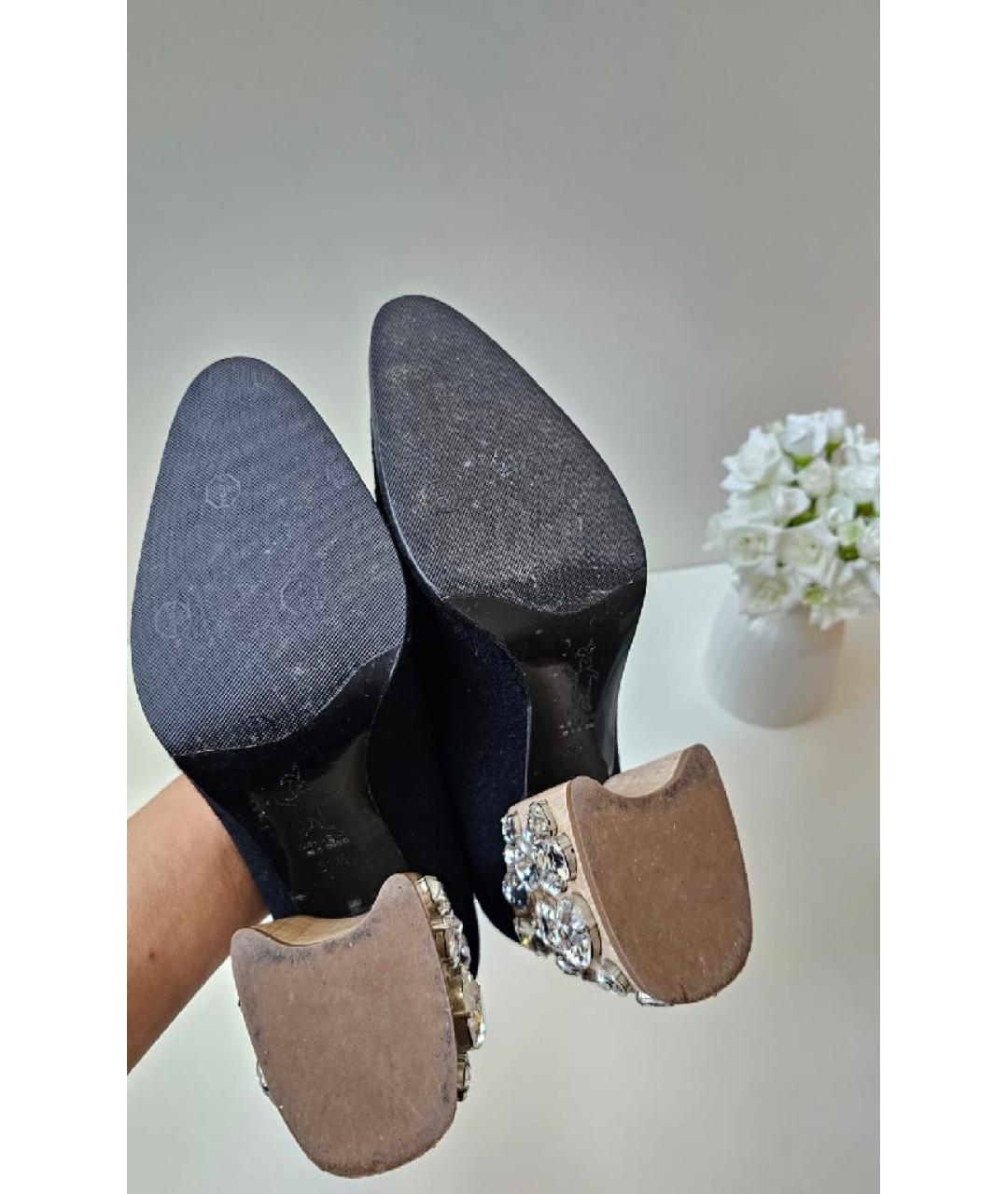MARNI Черные кожаные лодочки на низком каблуке, фото 5