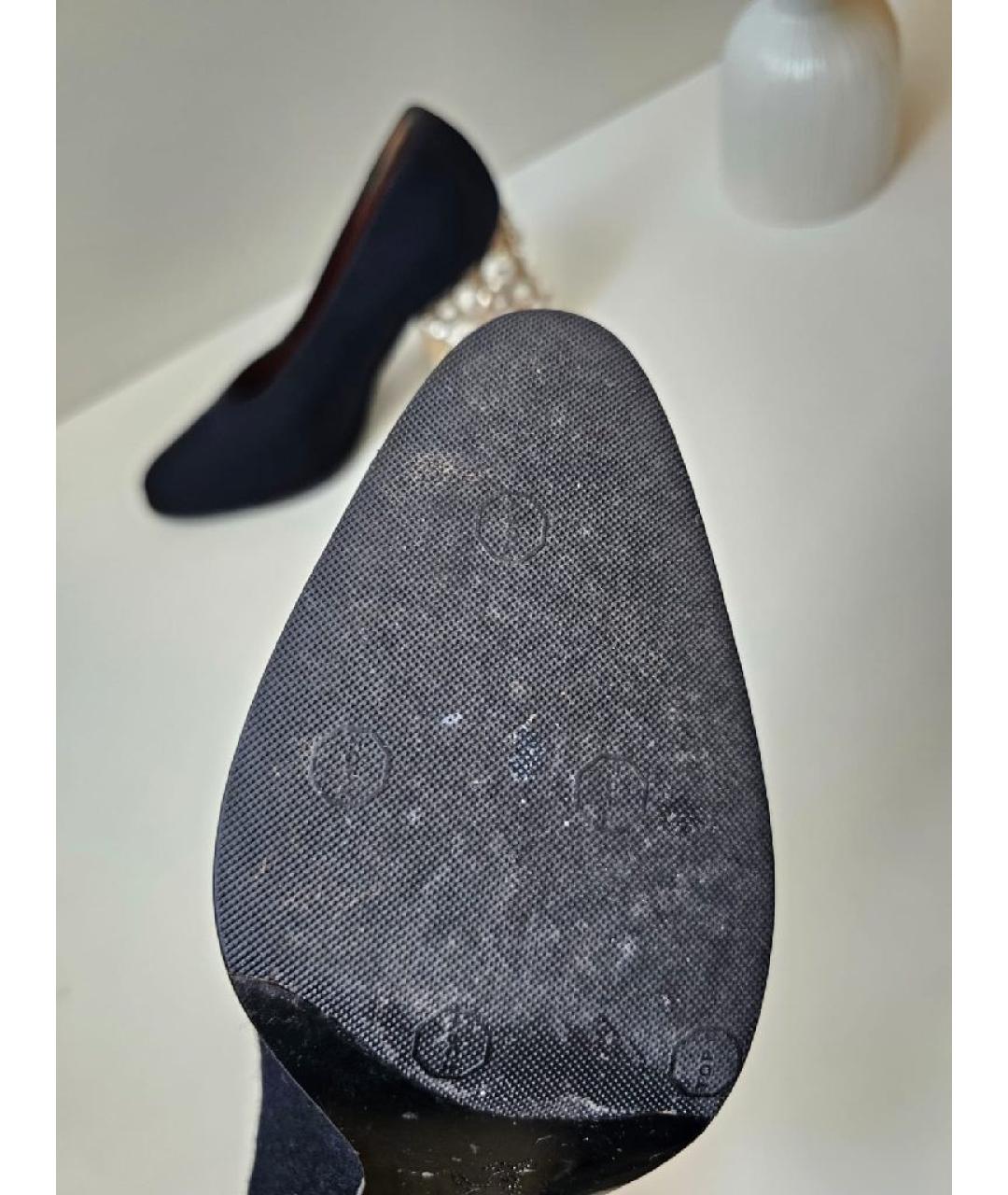 MARNI Черные кожаные лодочки на низком каблуке, фото 6
