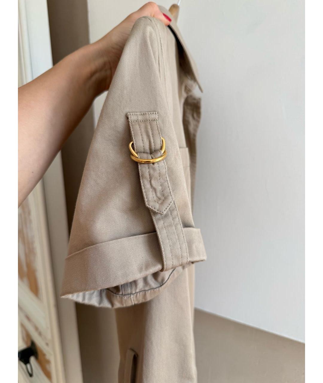 CELINE Бежевое хлопковое повседневное платье, фото 4
