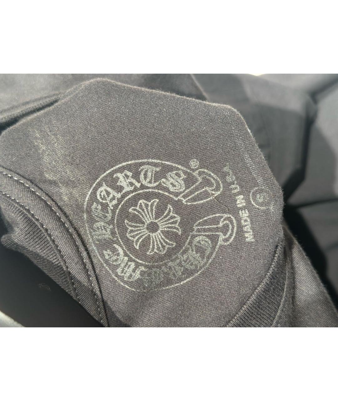 CHROME HEARTS Черная хлопковая футболка, фото 3