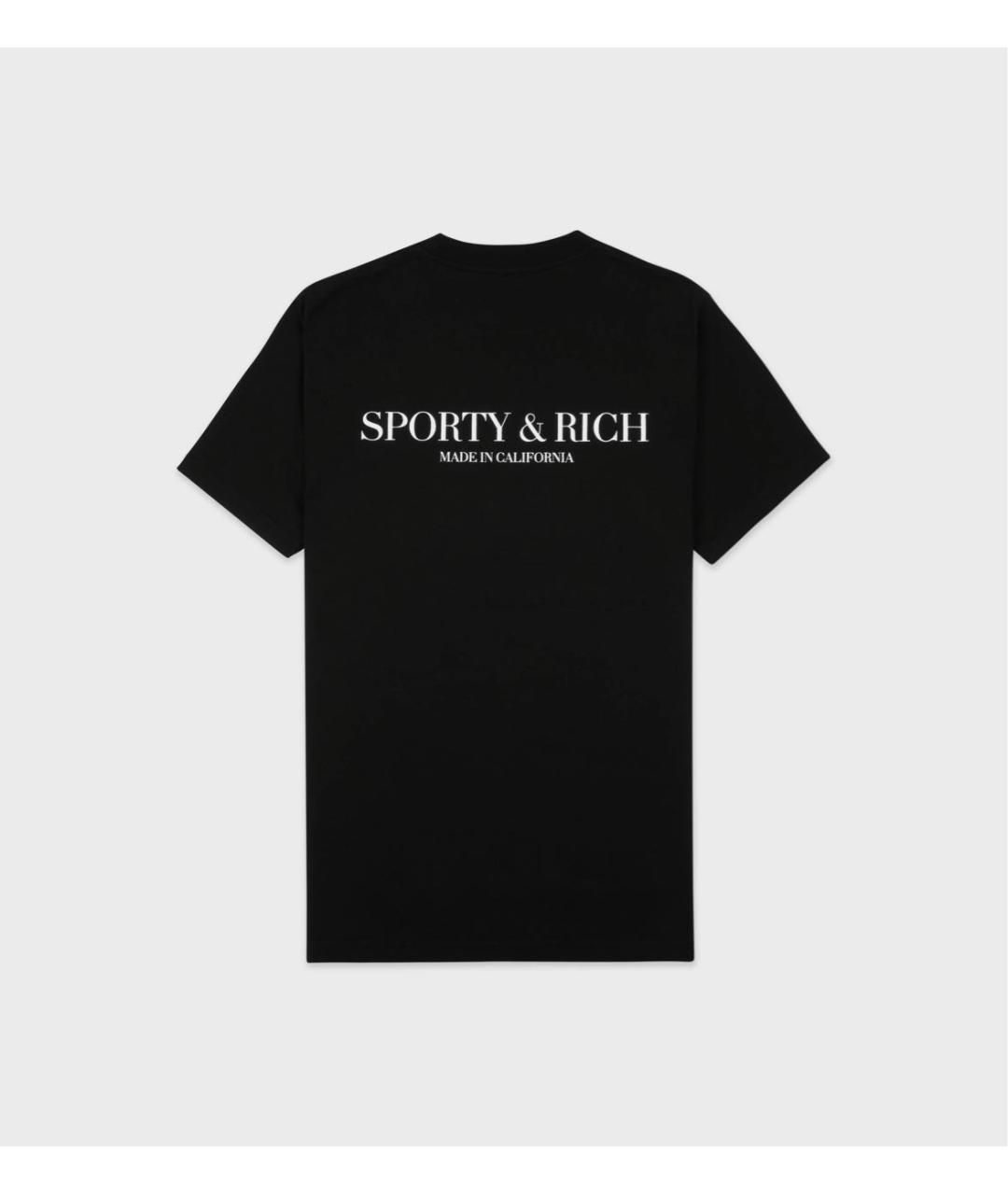 SPORTY AND RICH Черная хлопковая майка, фото 2
