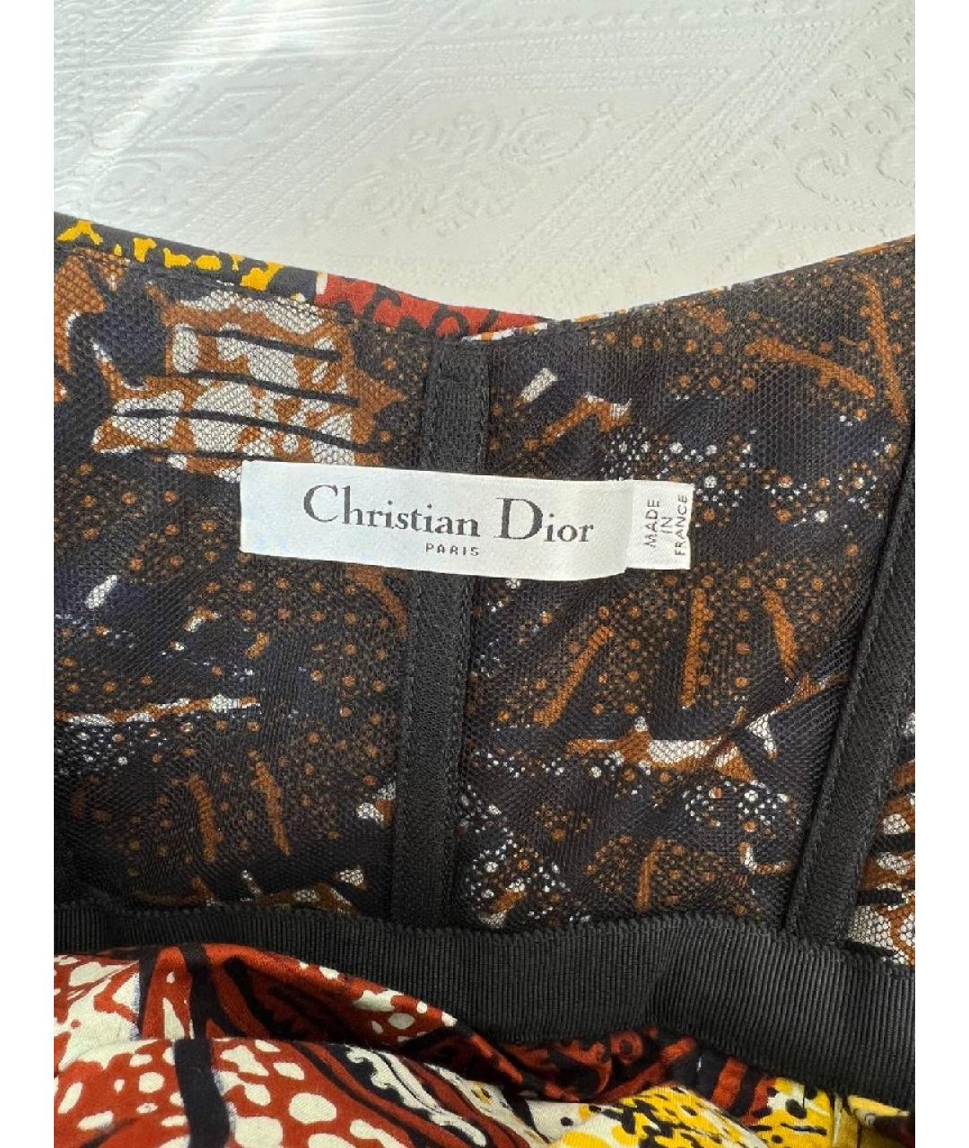 CHRISTIAN DIOR Мульти полиамидовое повседневное платье, фото 4