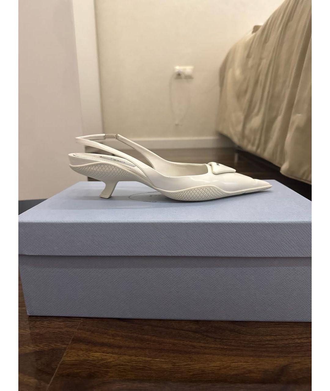 PRADA Белые кожаные туфли, фото 8