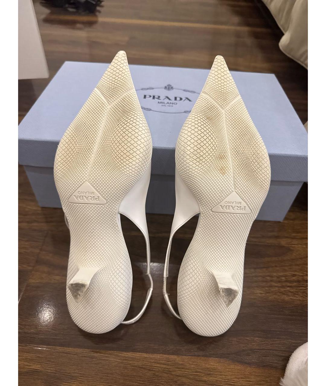 PRADA Белые кожаные туфли, фото 5