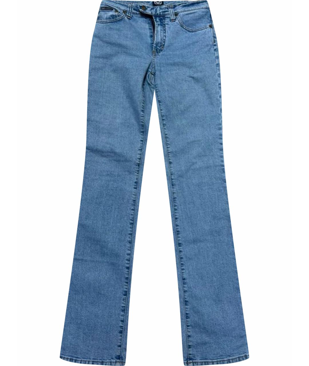 DOLCE&GABBANA Голубые хлопковые прямые джинсы, фото 1
