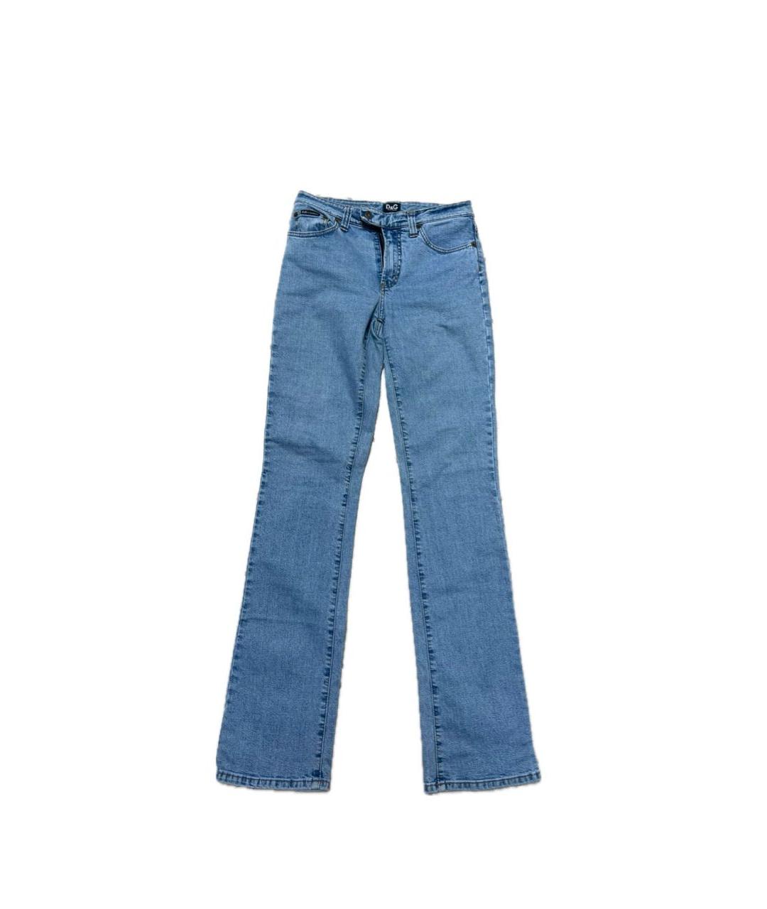DOLCE&GABBANA Голубые хлопковые прямые джинсы, фото 6