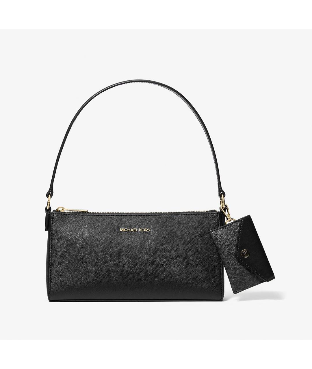 MICHAEL KORS Черная кожаная сумка с короткими ручками, фото 6