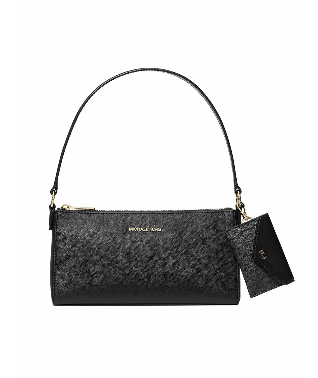 MICHAEL KORS Черная кожаная сумка с короткими ручками, фото 1