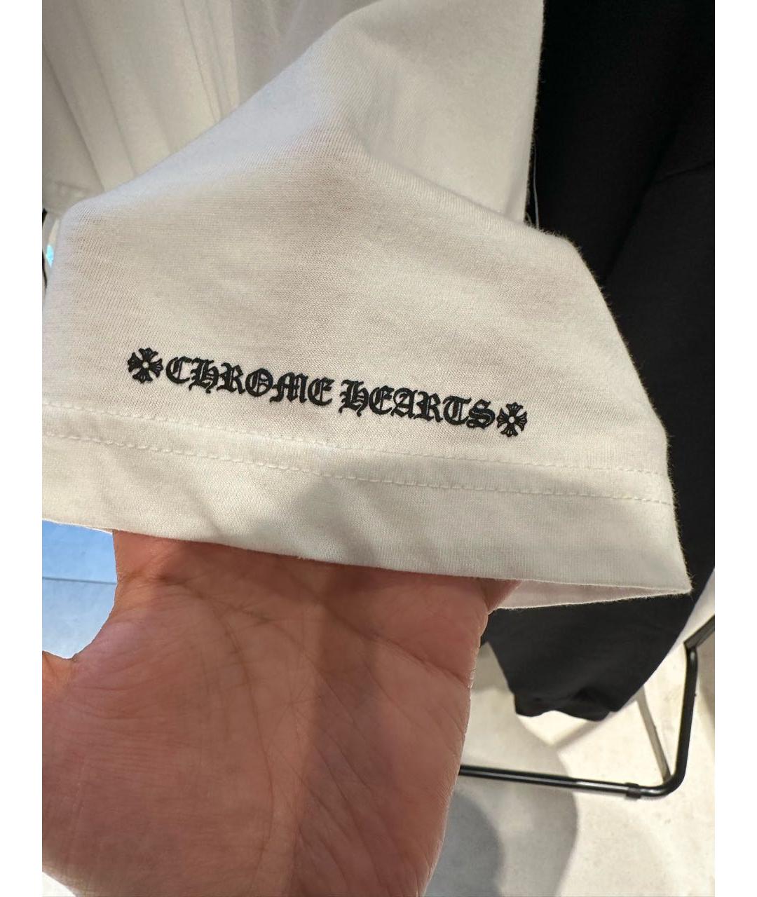 CHROME HEARTS Белая хлопковая футболка, фото 8