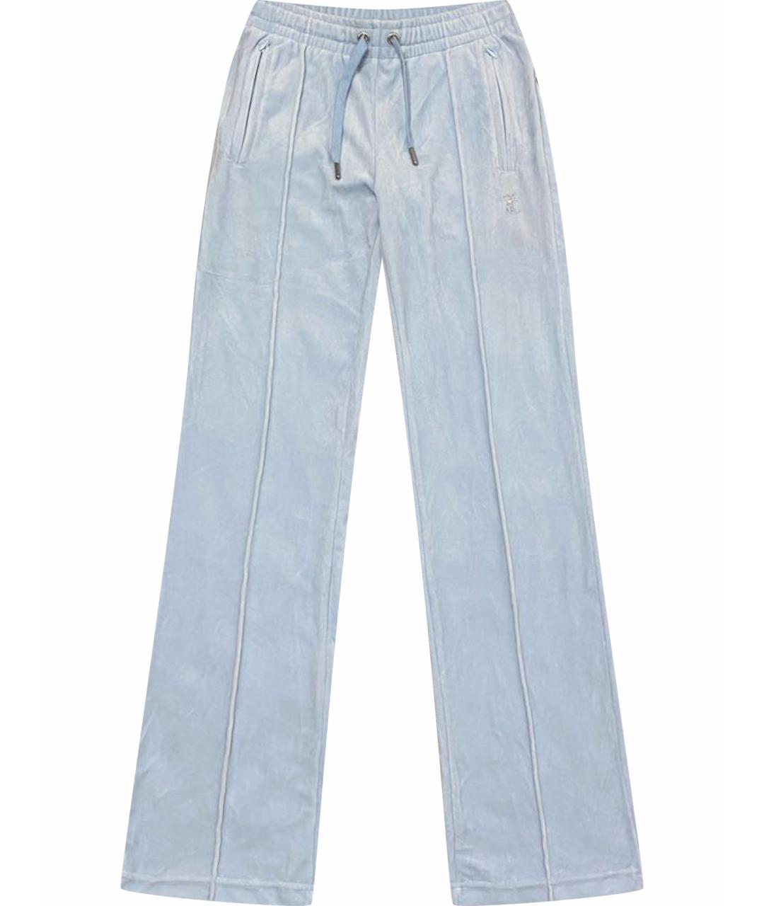 JUICY COUTURE Голубые велюровые спортивные брюки и шорты, фото 1