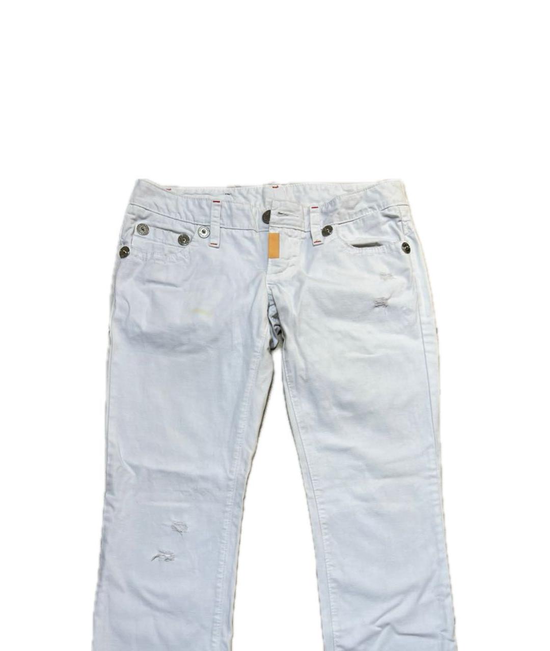 DSQUARED2 Белые хлопковые прямые джинсы, фото 2