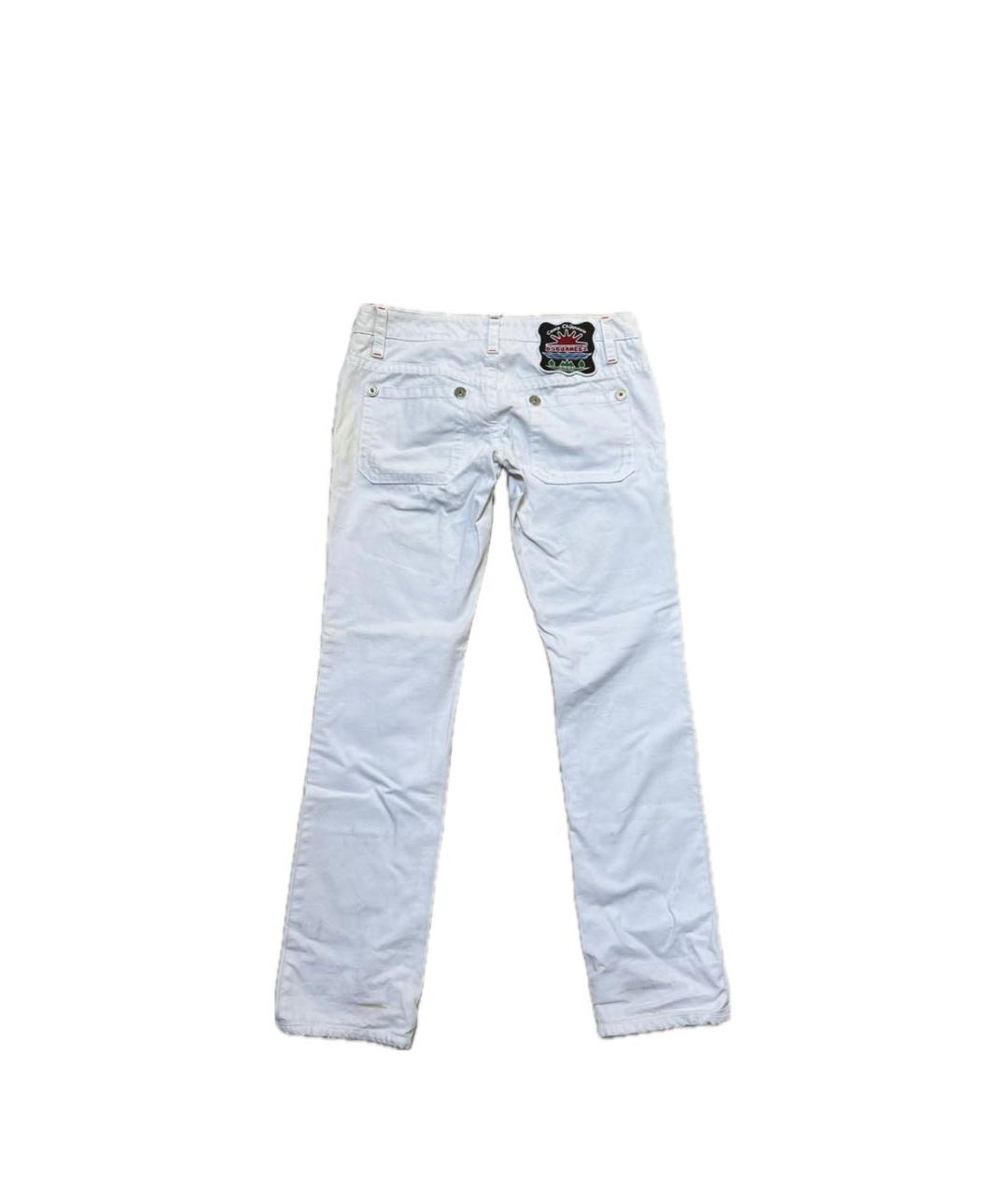 DSQUARED2 Белые хлопковые прямые джинсы, фото 3