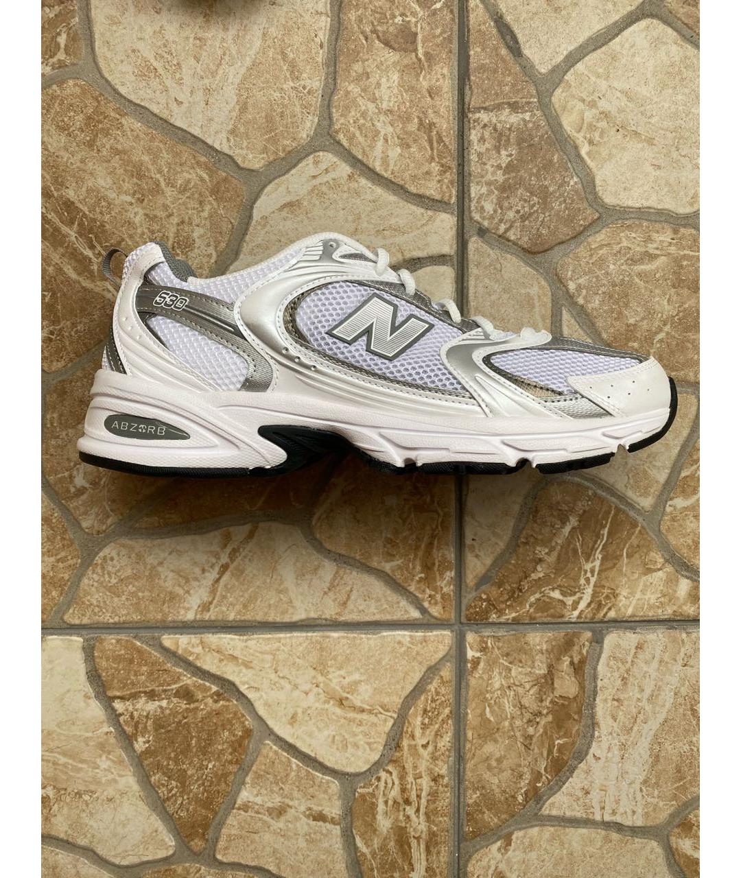 NEW BALANCE Серебряные кожаные низкие кроссовки / кеды, фото 5