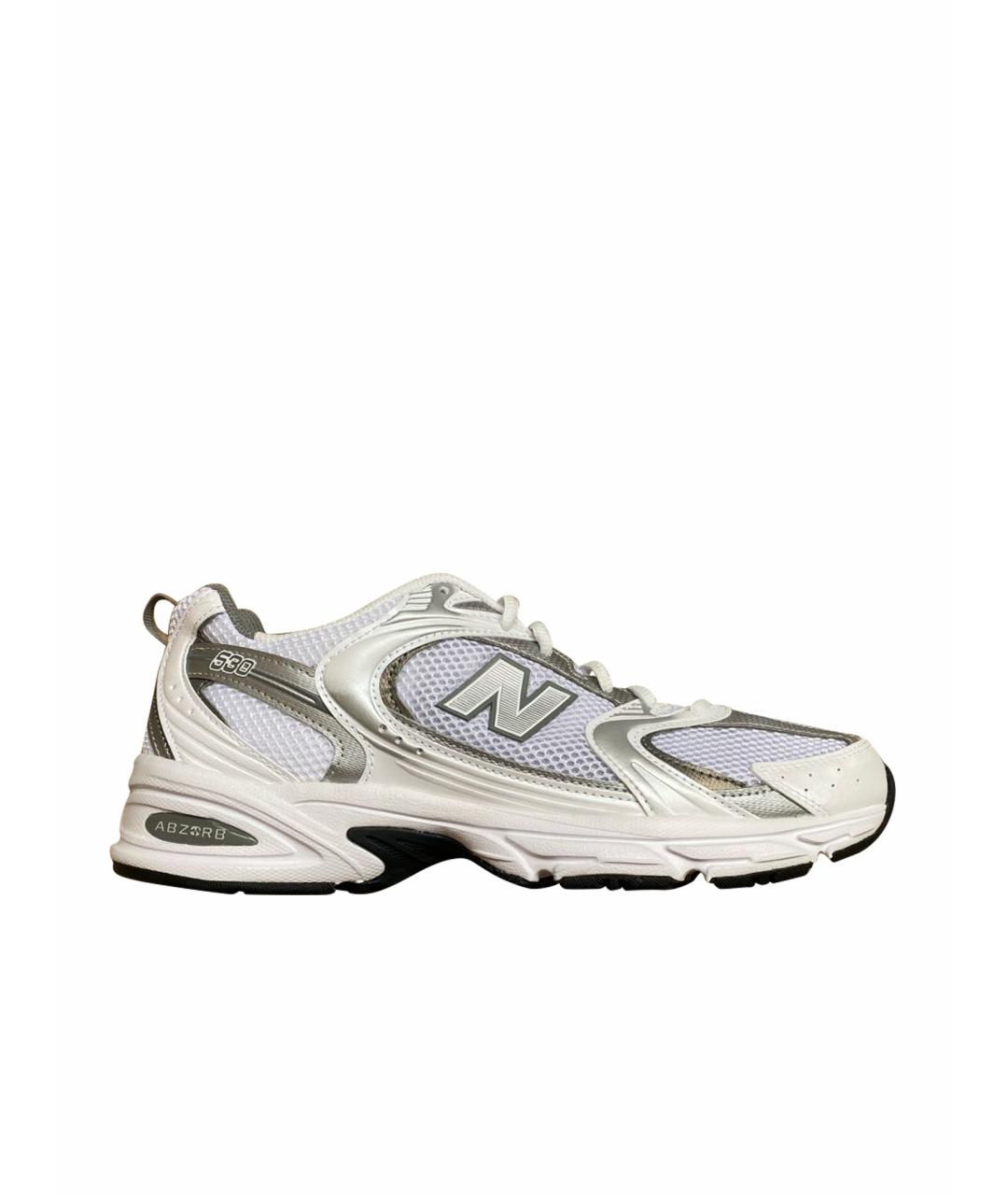 NEW BALANCE Серебряные кожаные низкие кроссовки / кеды, фото 1