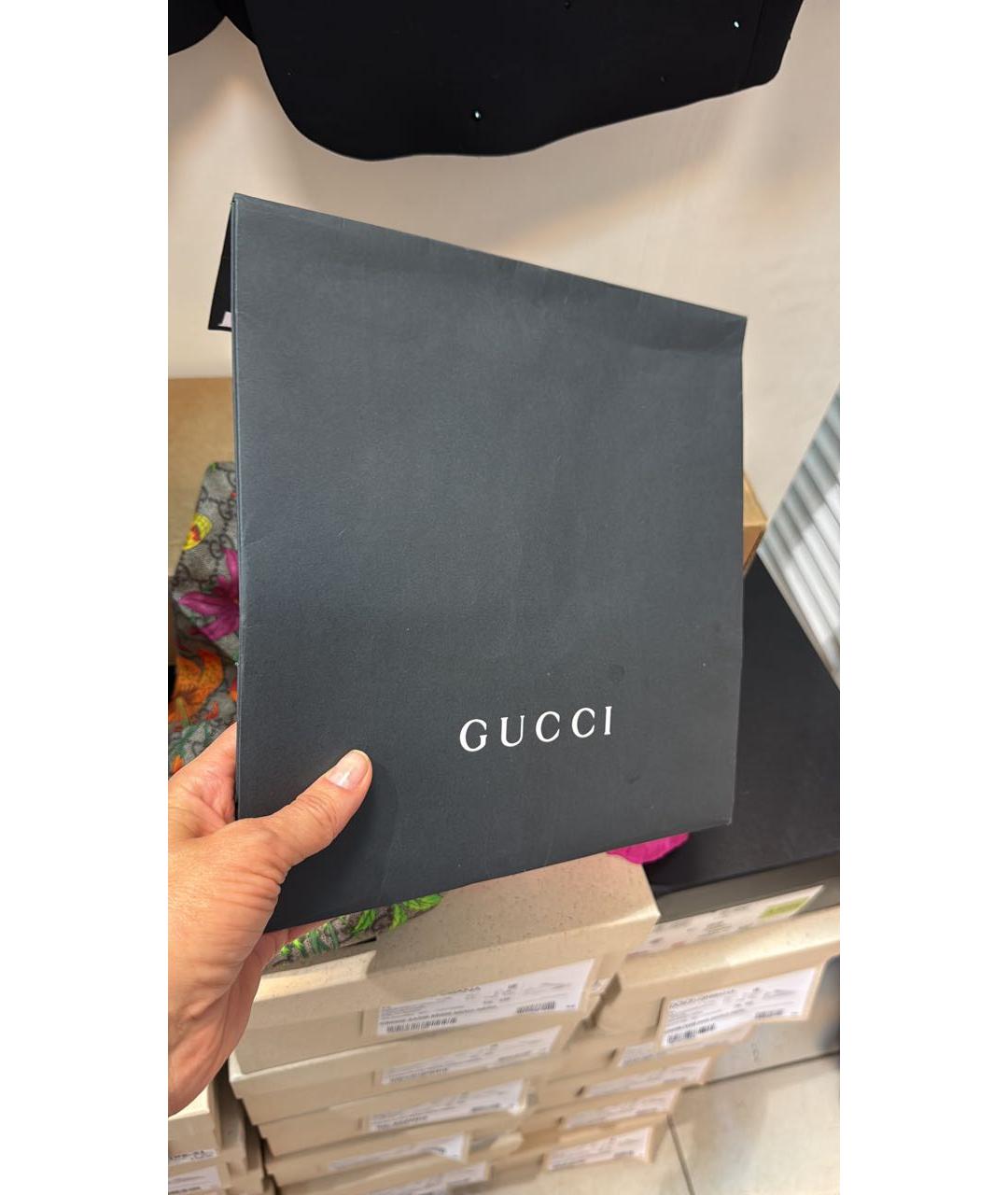 GUCCI Бежевый шелковый платок, фото 6