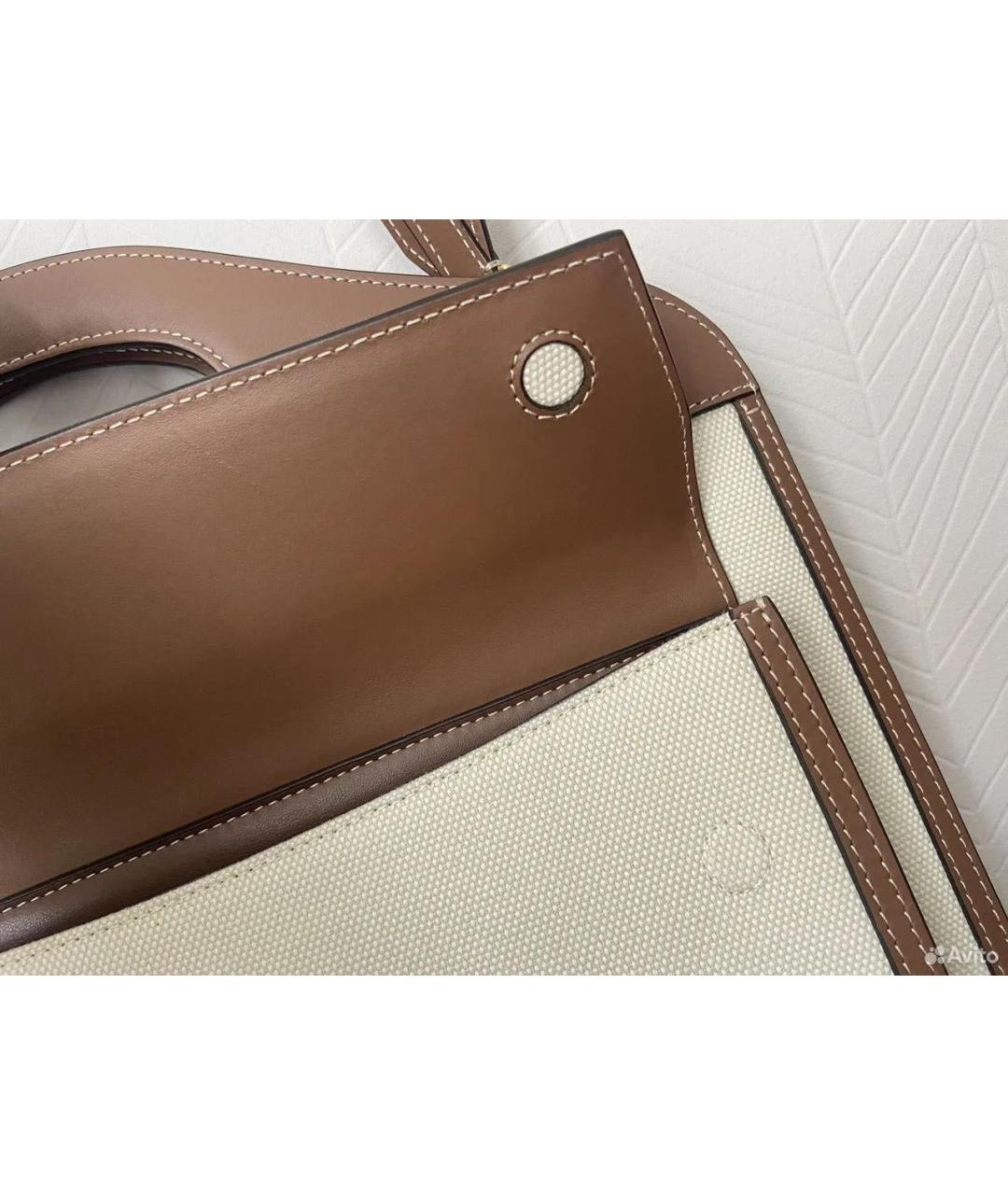BURBERRY Бежевая кожаная сумка через плечо, фото 3