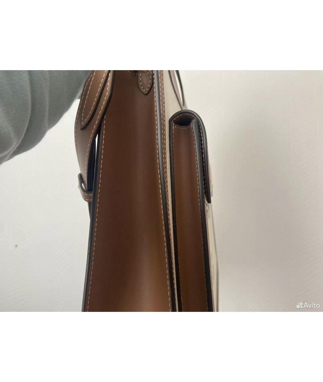 BURBERRY Бежевая кожаная сумка через плечо, фото 7