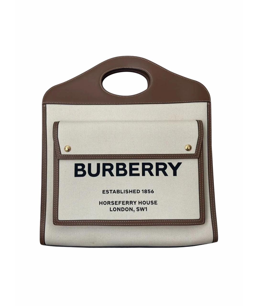 BURBERRY Бежевая кожаная сумка через плечо, фото 1