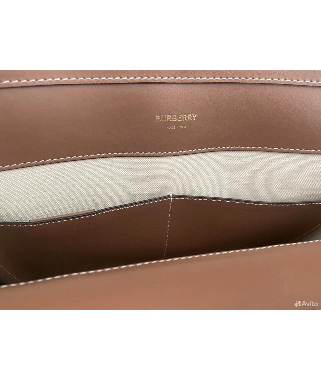 BURBERRY Бежевая кожаная сумка через плечо, фото 6