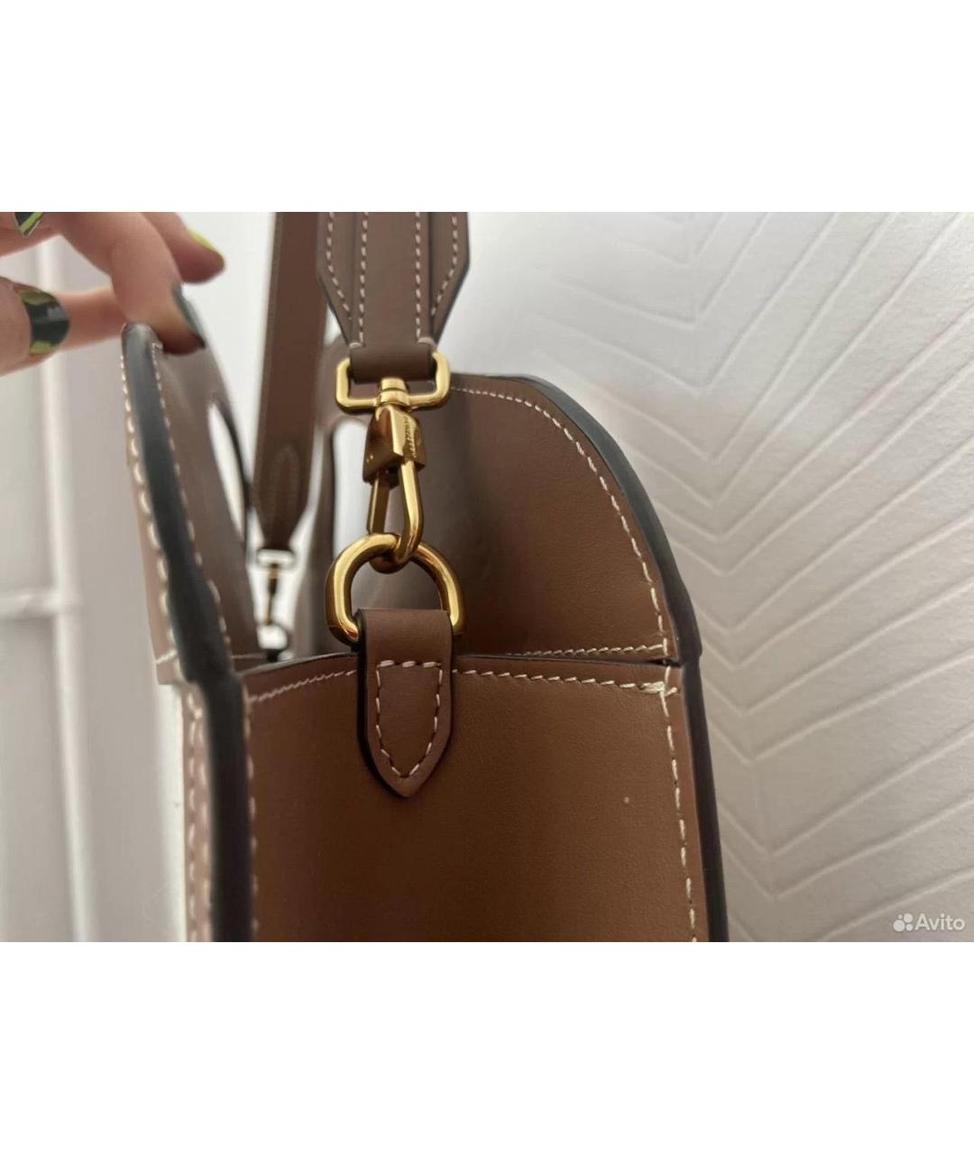 BURBERRY Бежевая кожаная сумка через плечо, фото 5