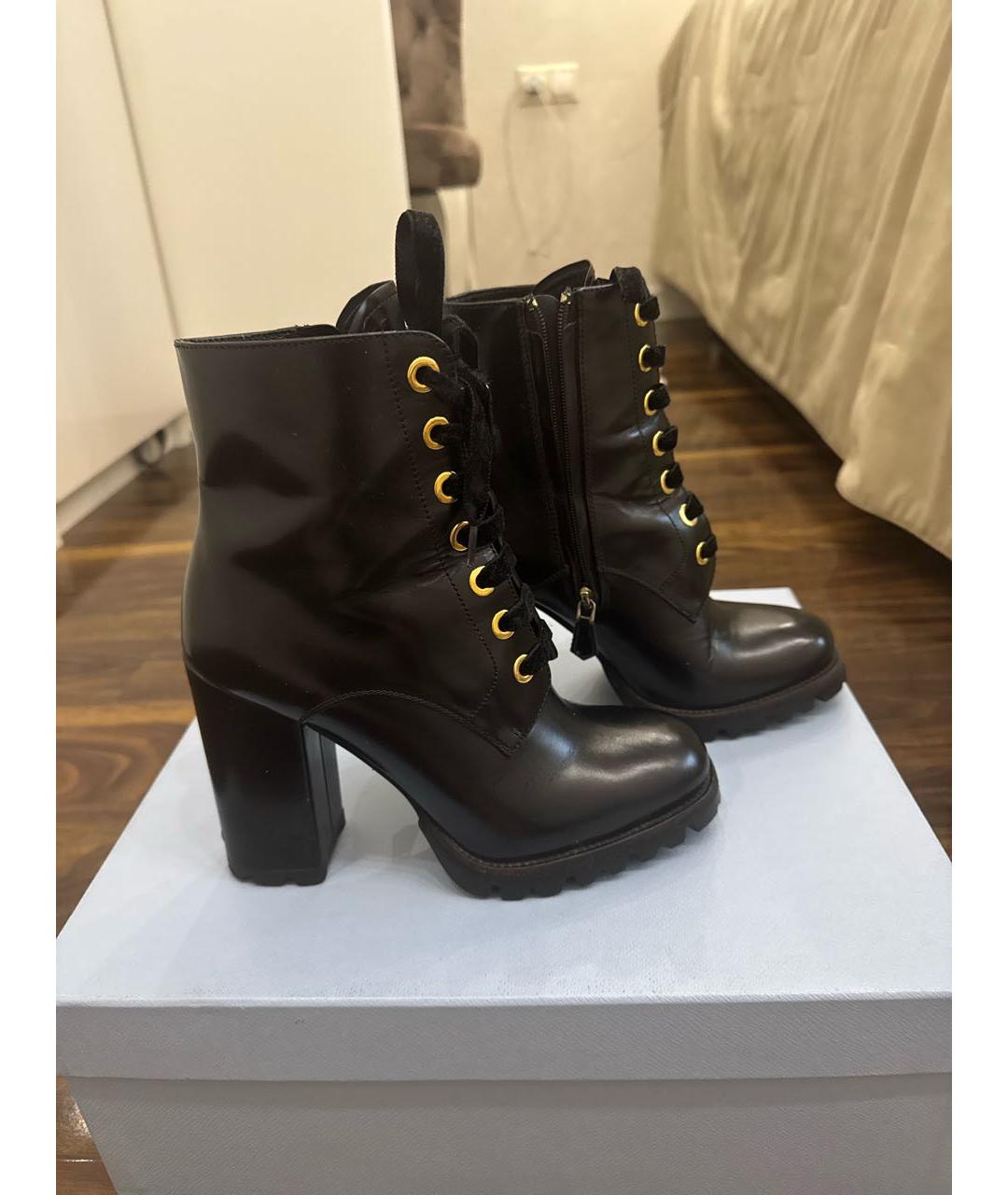 PRADA Черные кожаные ботинки, фото 3