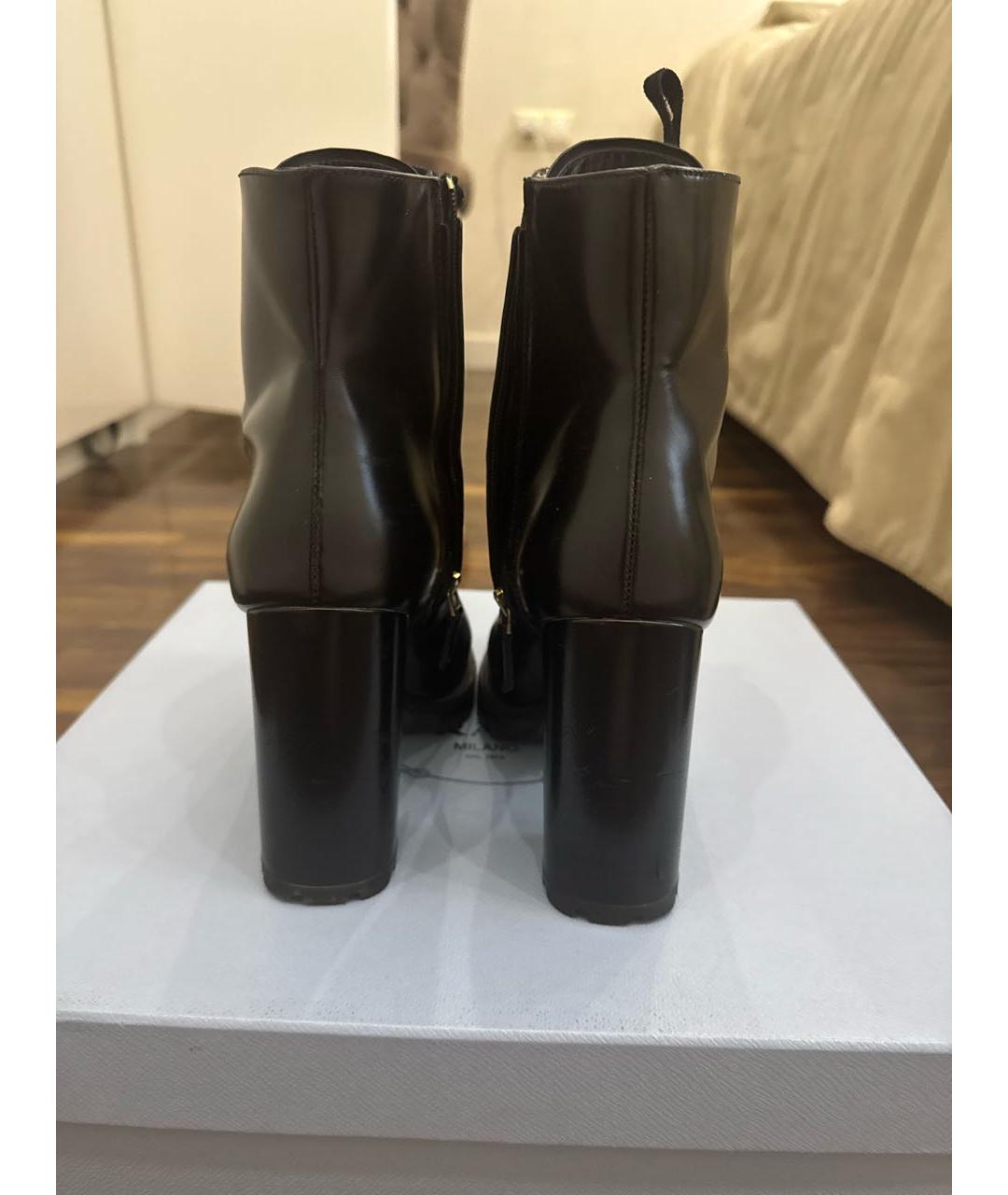 PRADA Черные кожаные ботинки, фото 4