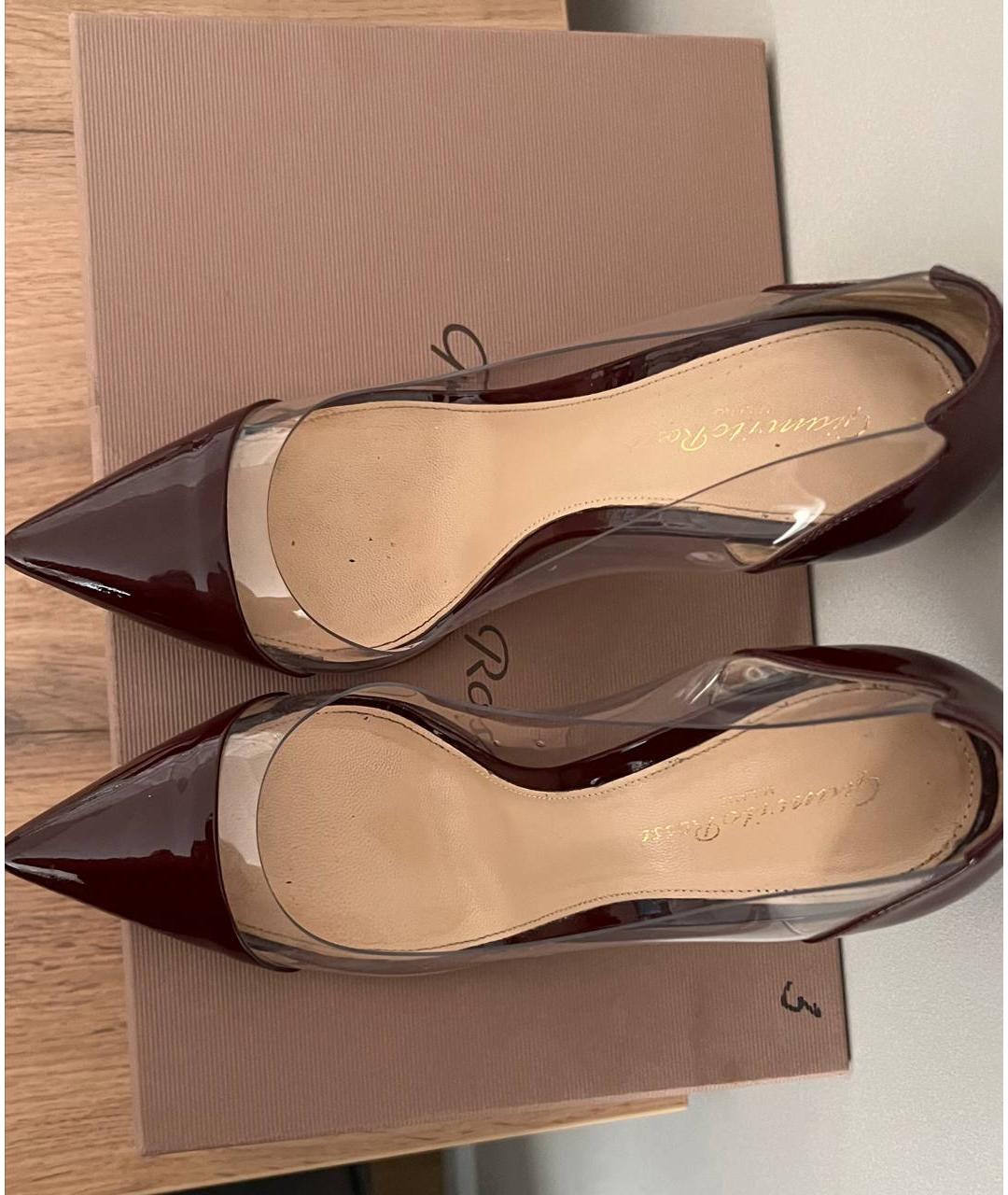 GIANVITO ROSSI Бордовые кожаные туфли, фото 3