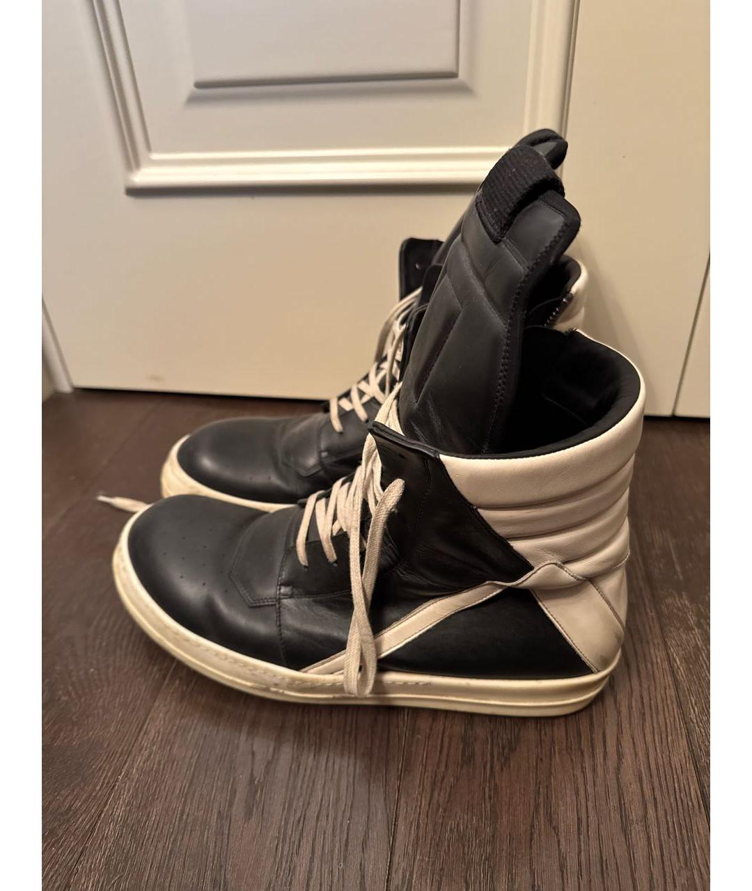 RICK OWENS Черные высокие кроссовки / кеды, фото 5