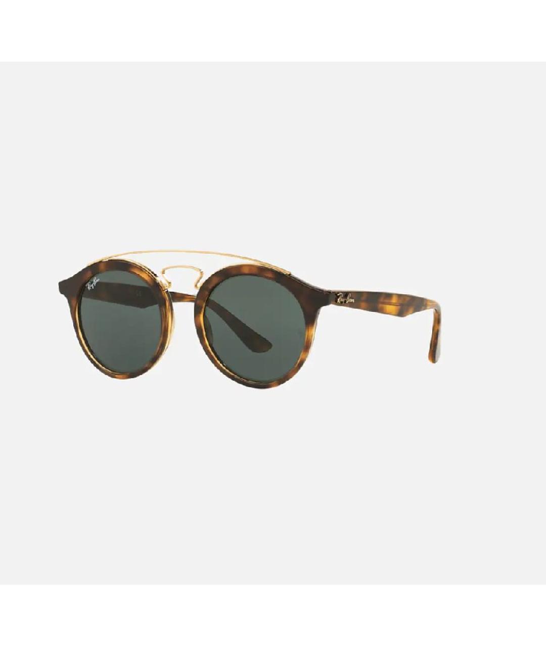 RAY BAN Коричневые пластиковые солнцезащитные очки, фото 7