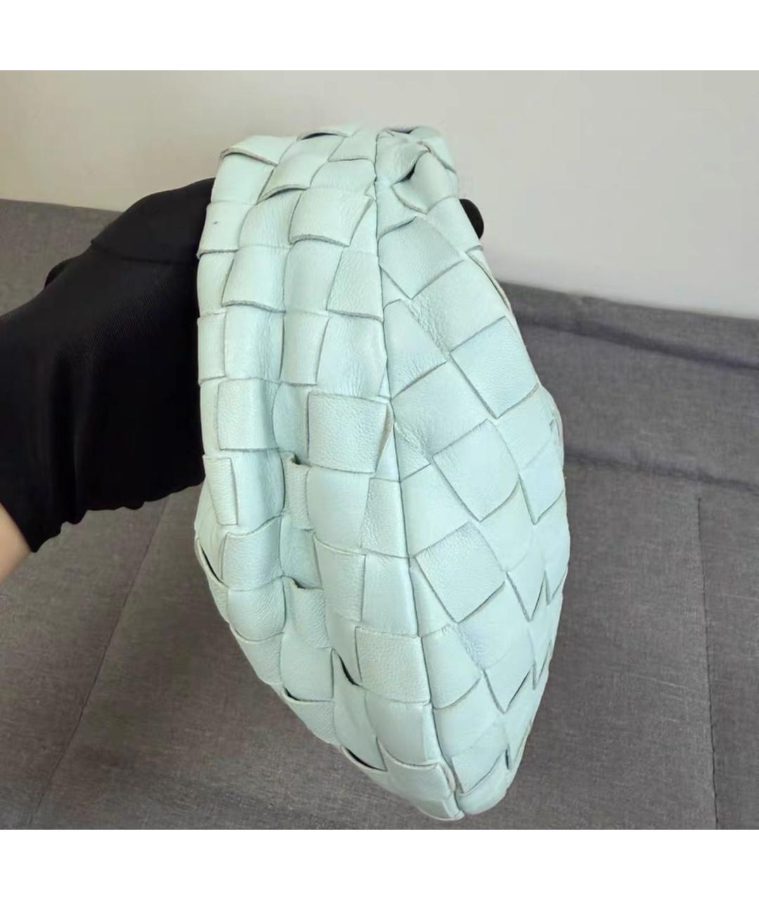BOTTEGA VENETA Голубая кожаная сумка с короткими ручками, фото 4