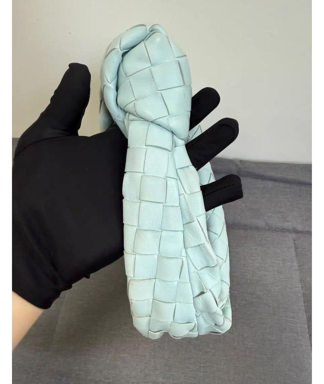 BOTTEGA VENETA Голубая кожаная сумка с короткими ручками, фото 6