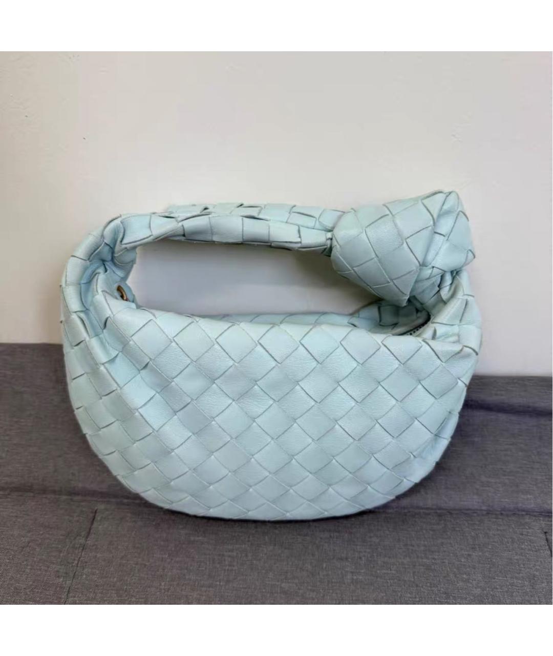 BOTTEGA VENETA Голубая кожаная сумка с короткими ручками, фото 2