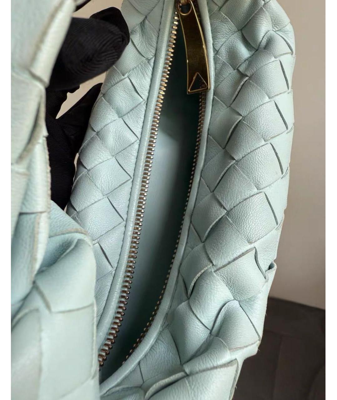 BOTTEGA VENETA Голубая кожаная сумка с короткими ручками, фото 7
