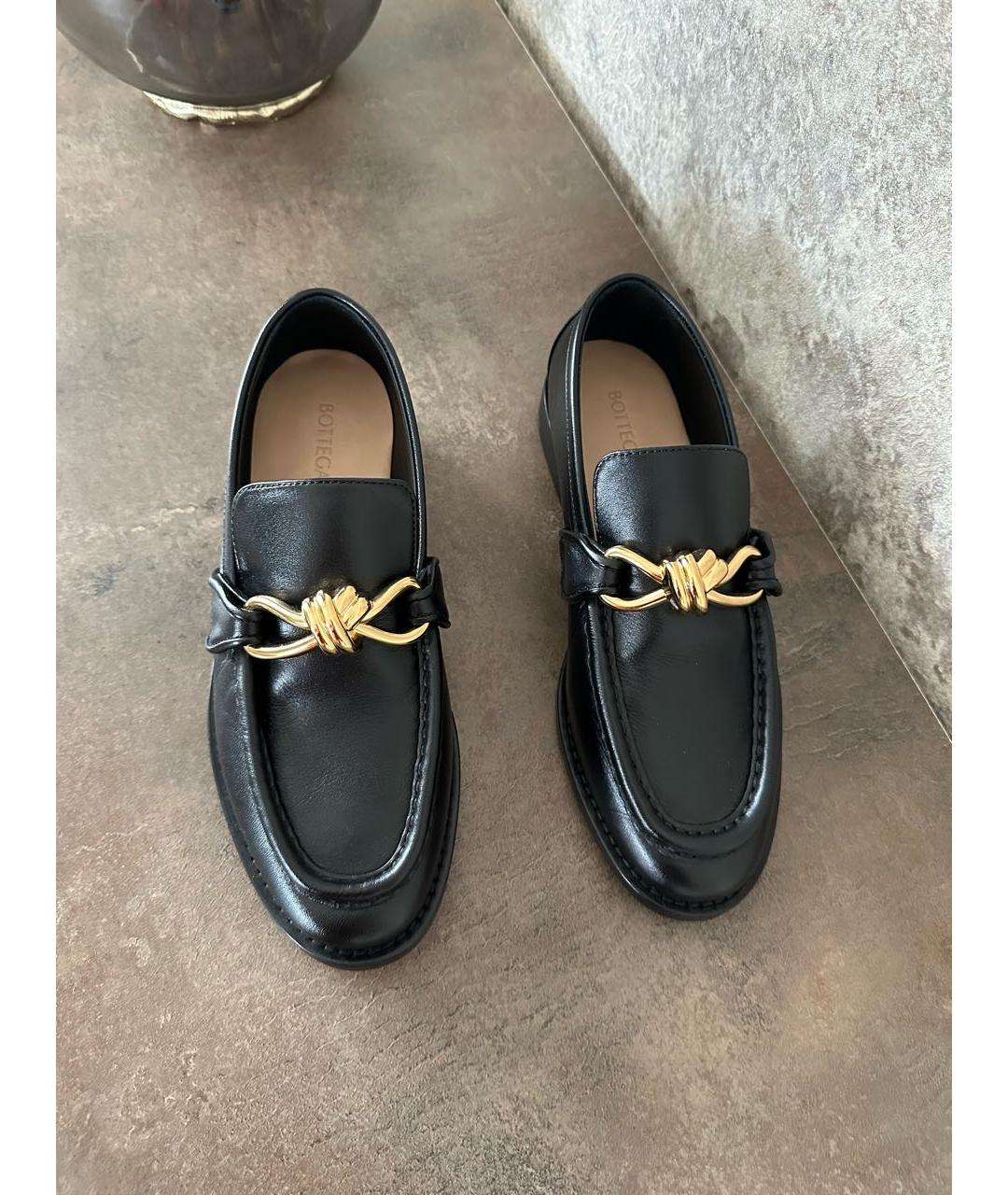 BOTTEGA VENETA Черные кожаные лоферы, фото 3